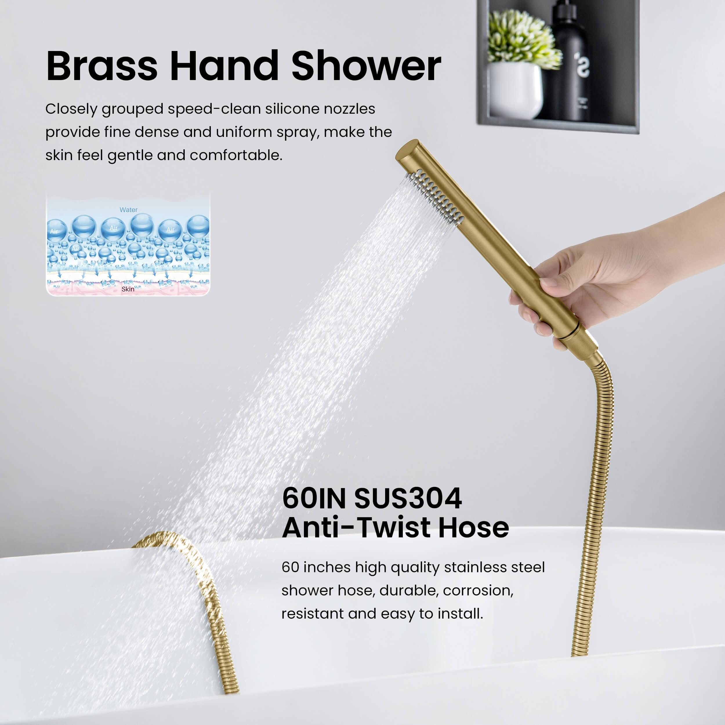 Circular Floor Mount Tub Filler With Hand Shower KTF301