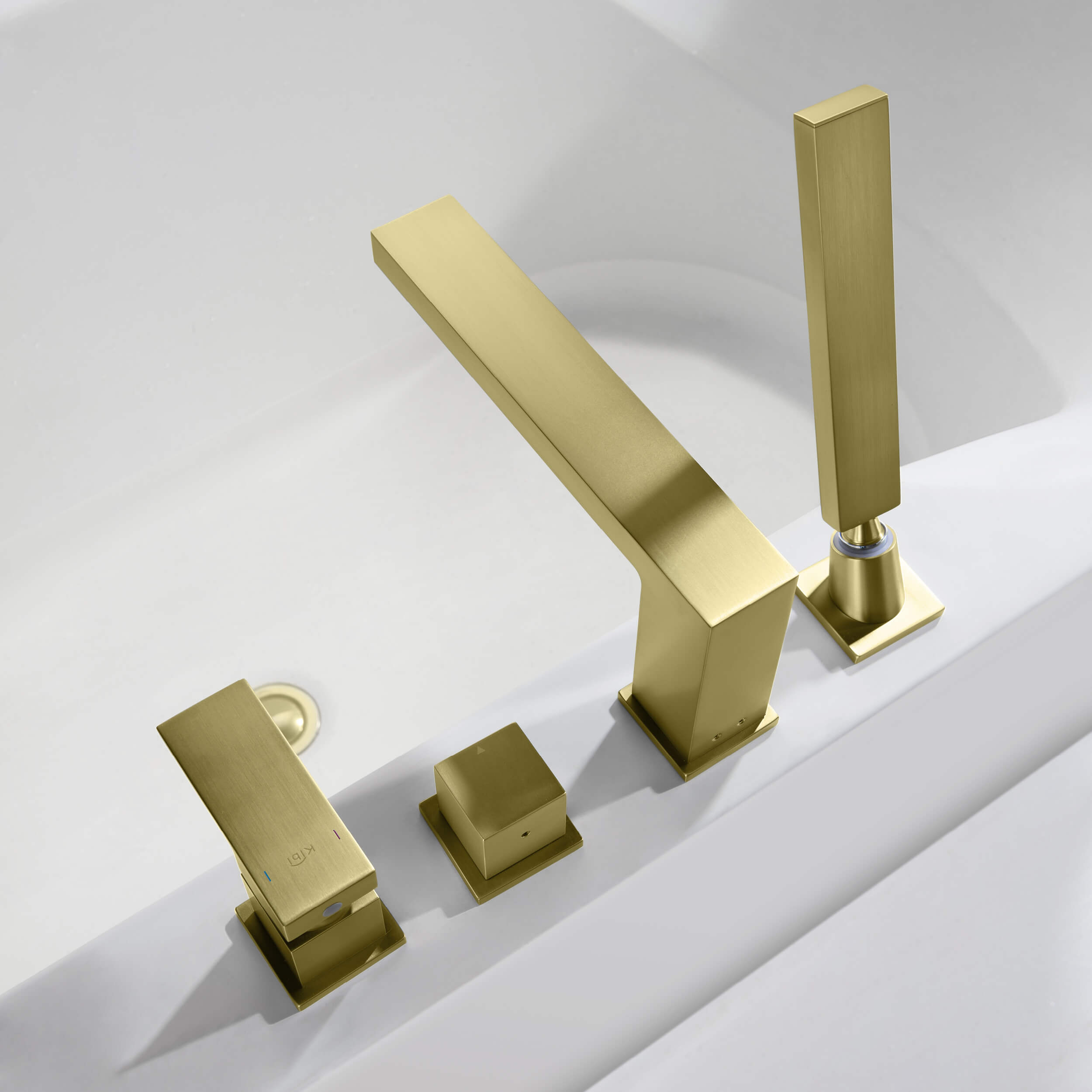 Cube Deck Mounted Bathtub Faucet with Hand Shower KTF3102