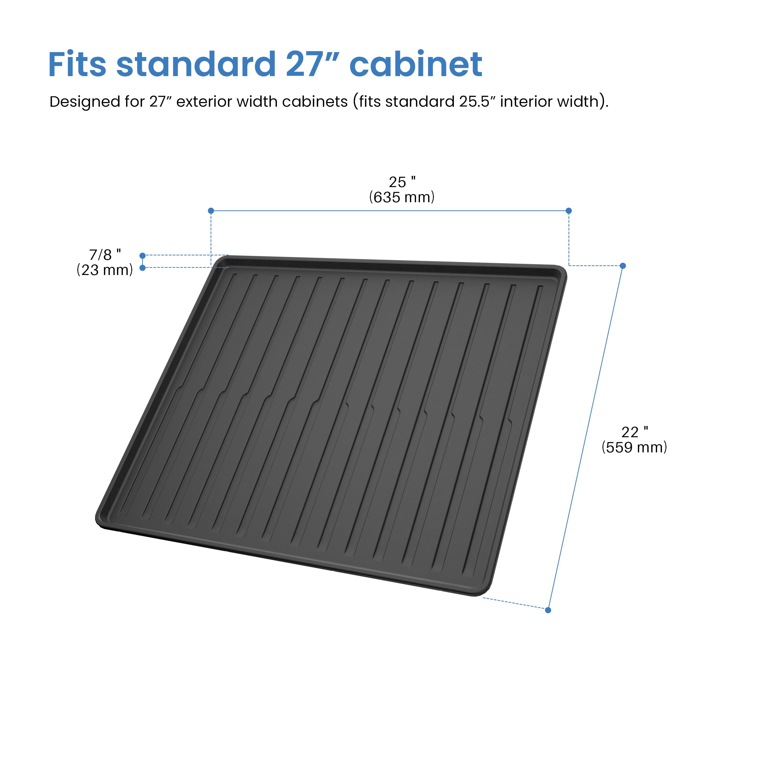Premium Waterproof Under Sink Mat – 25" × 22" - USM-2522MB