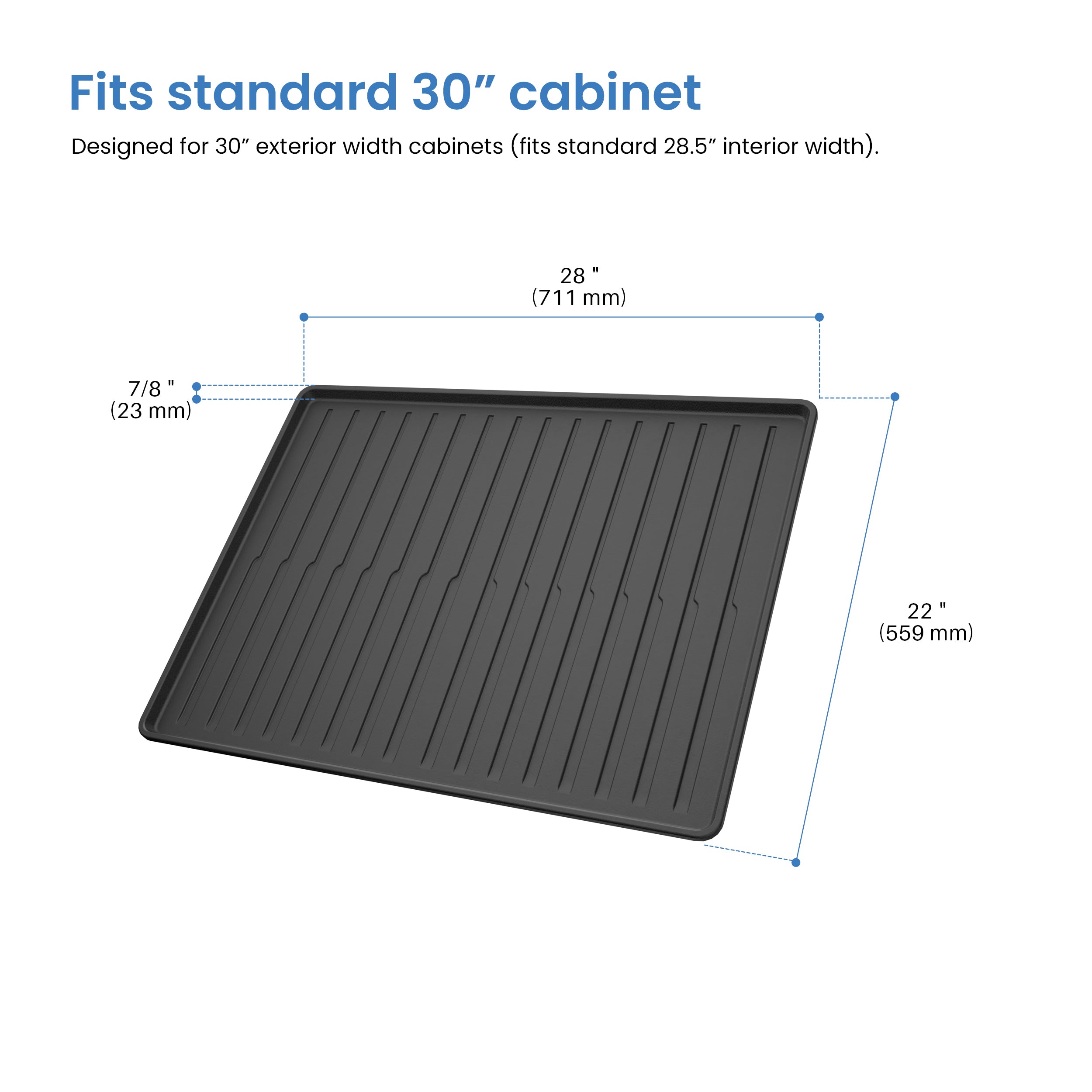 Premium Waterproof Under Sink Mat – 28" × 22" - USM-2822MB