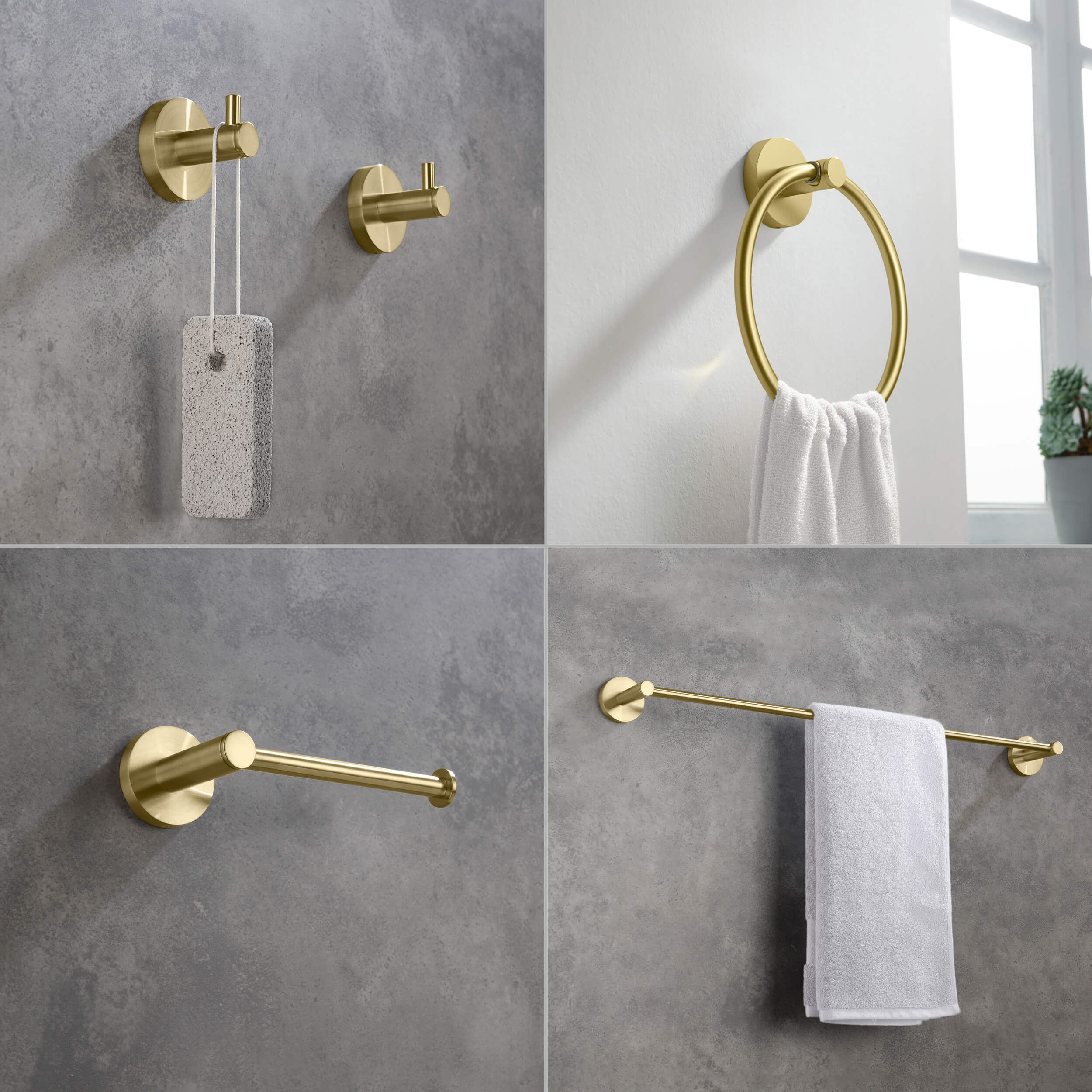 Circular 5-Piece Bathroom Hardware Set - C-KBA14-5-1
