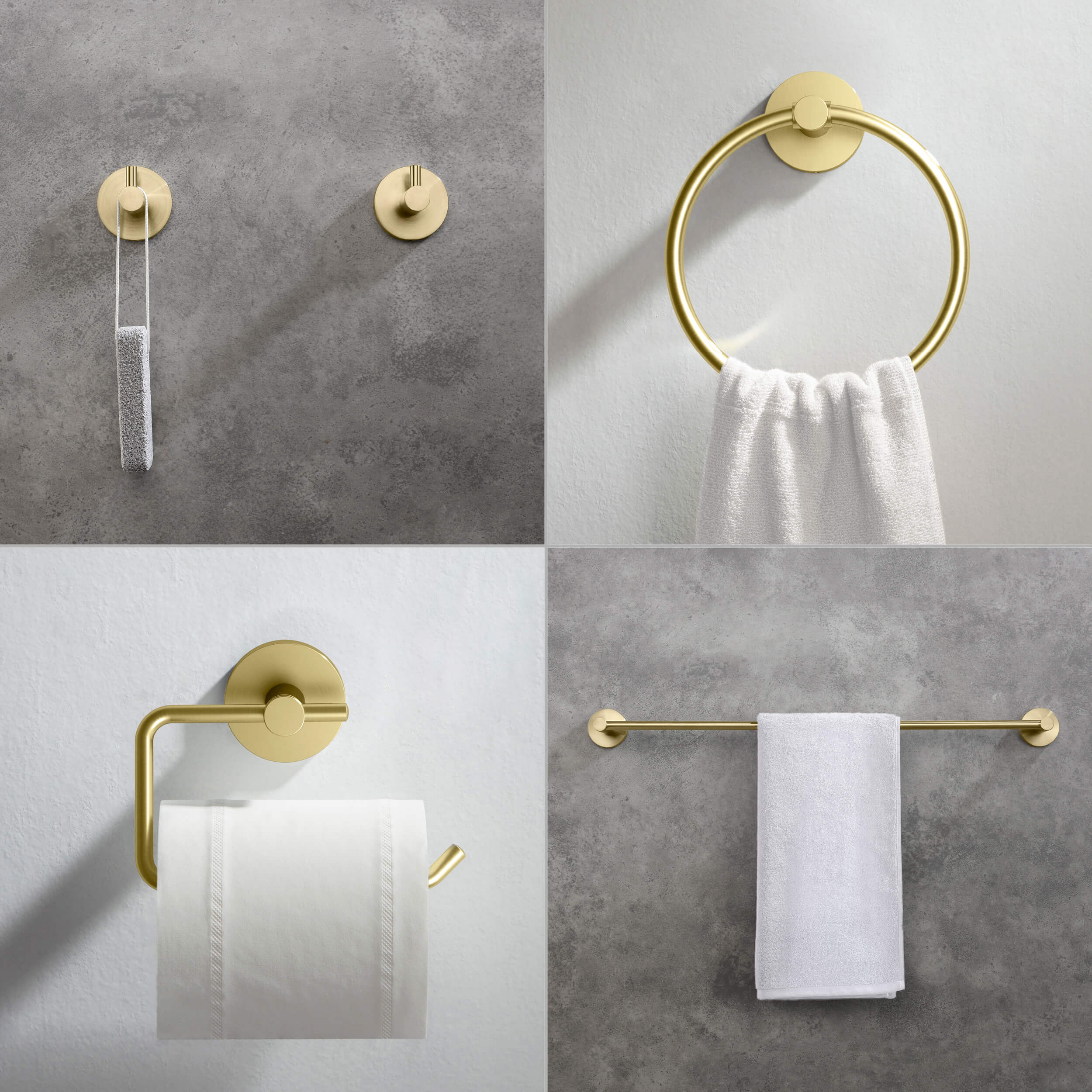 Circular 5-Piece Bathroom Hardware Set - C-KBA14-5-2