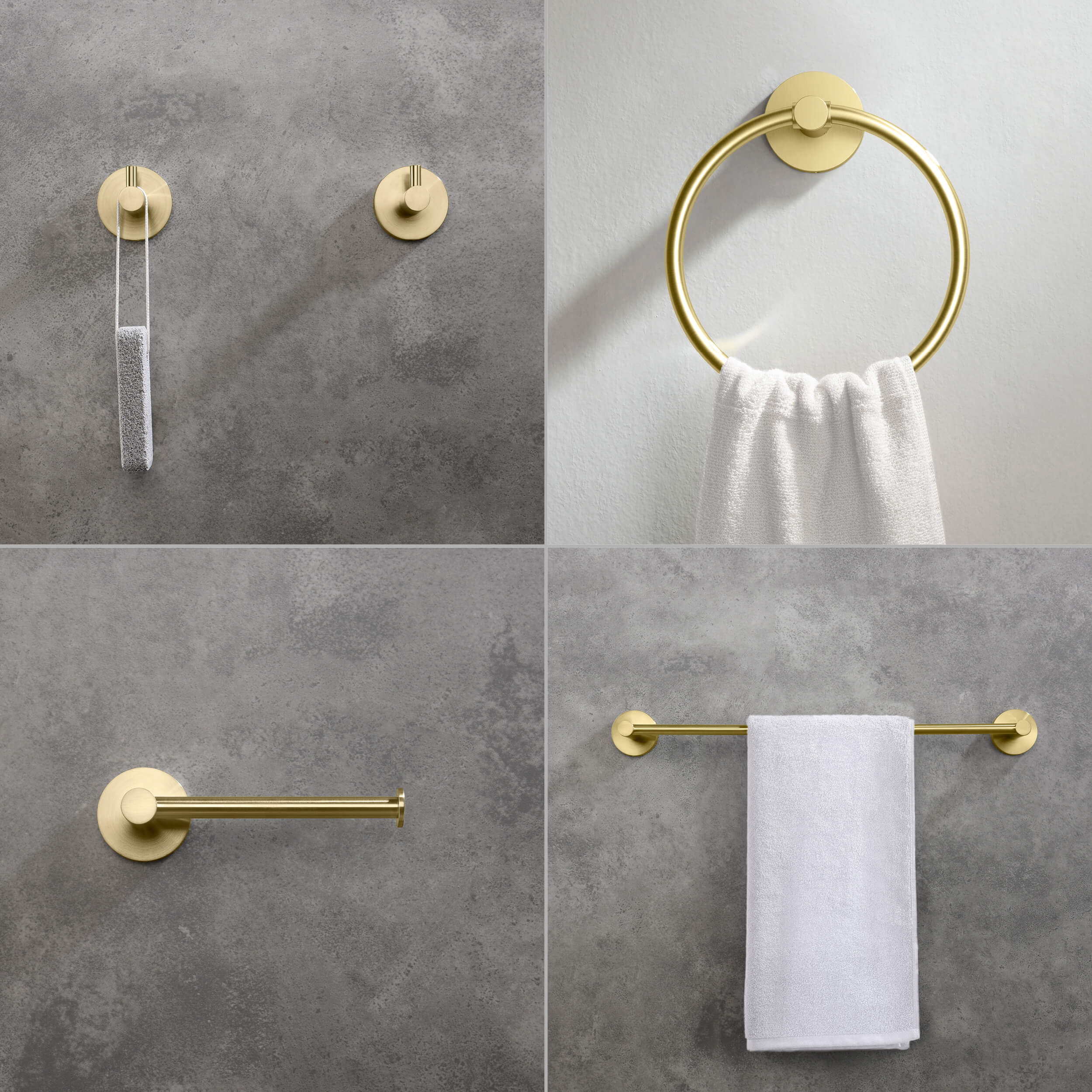 Circular 5-Piece Bathroom Hardware Set - C-KBA14-5-3