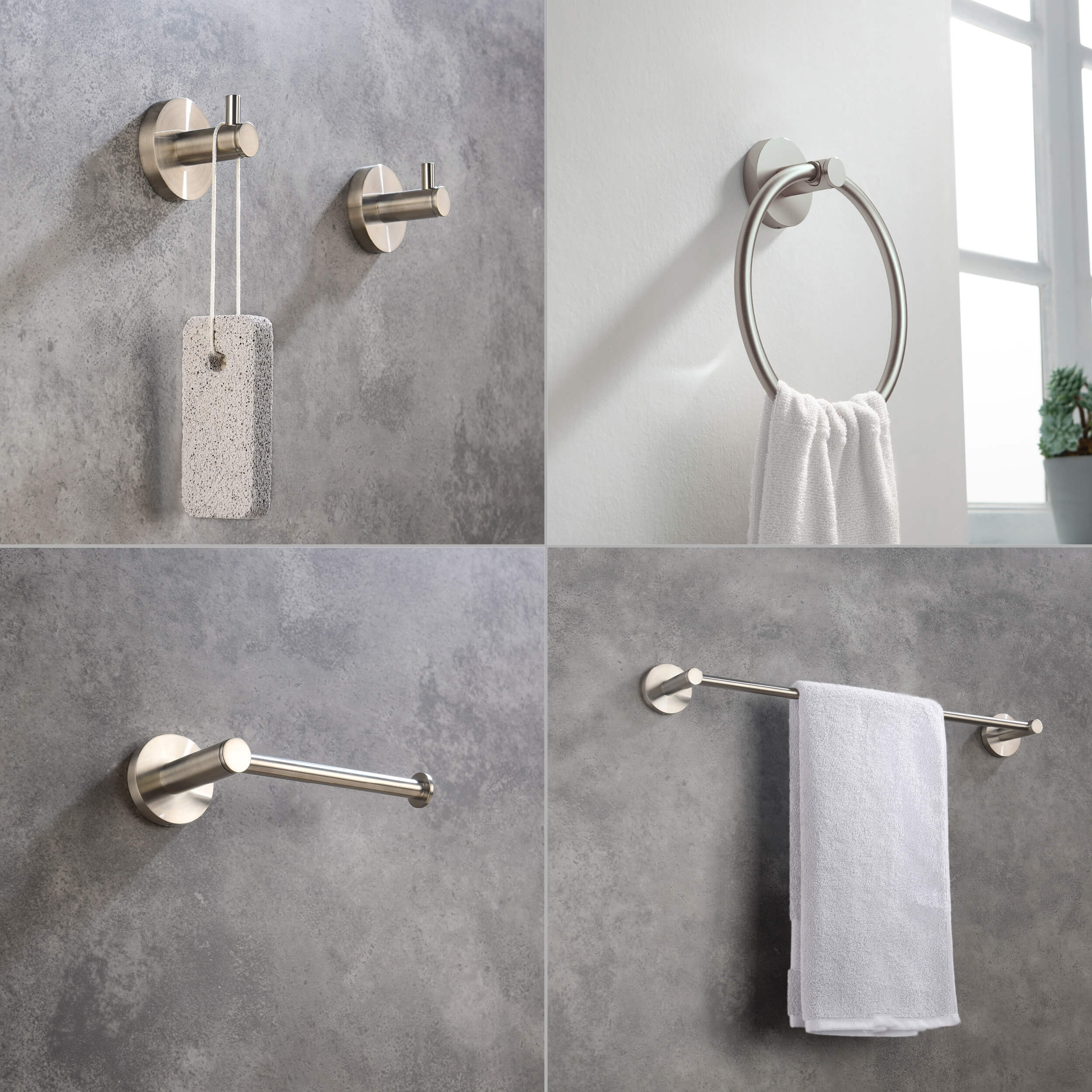Circular 5-Piece Bathroom Hardware Set - C-KBA14-5-3