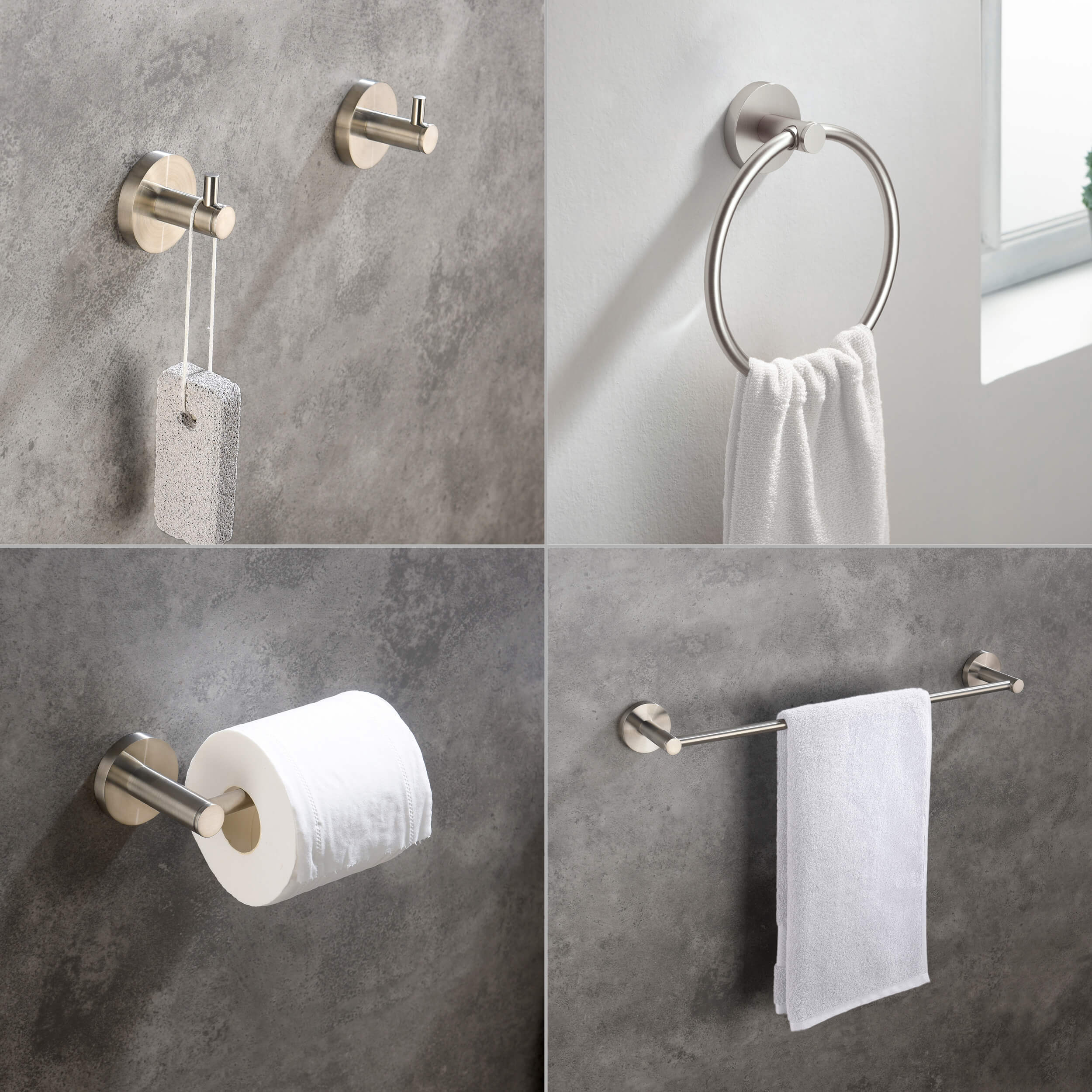Circular 5-Piece Bathroom Hardware Set - C-KBA14-5-3
