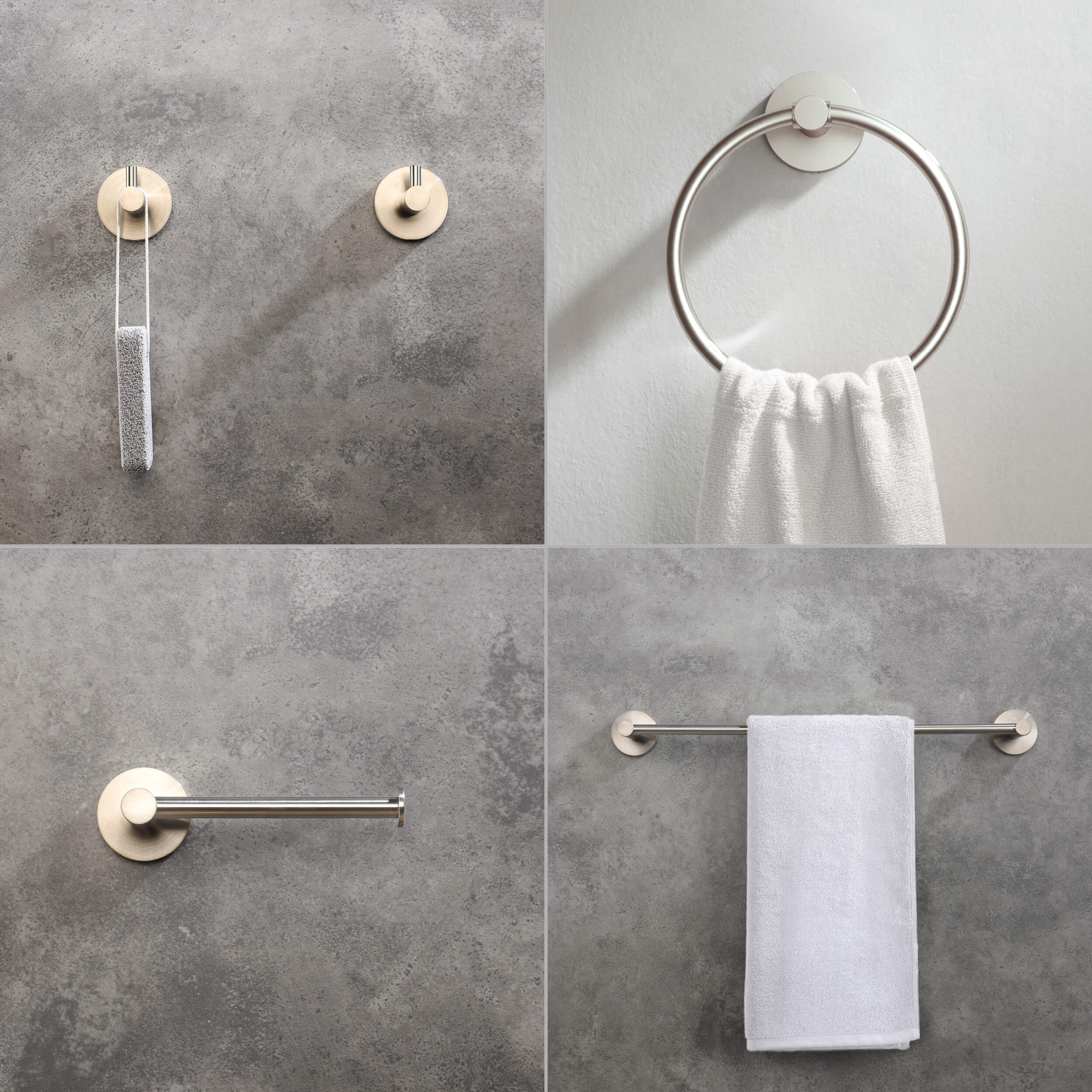 Circular 5-Piece Bathroom Hardware Set - C-KBA14-5-3