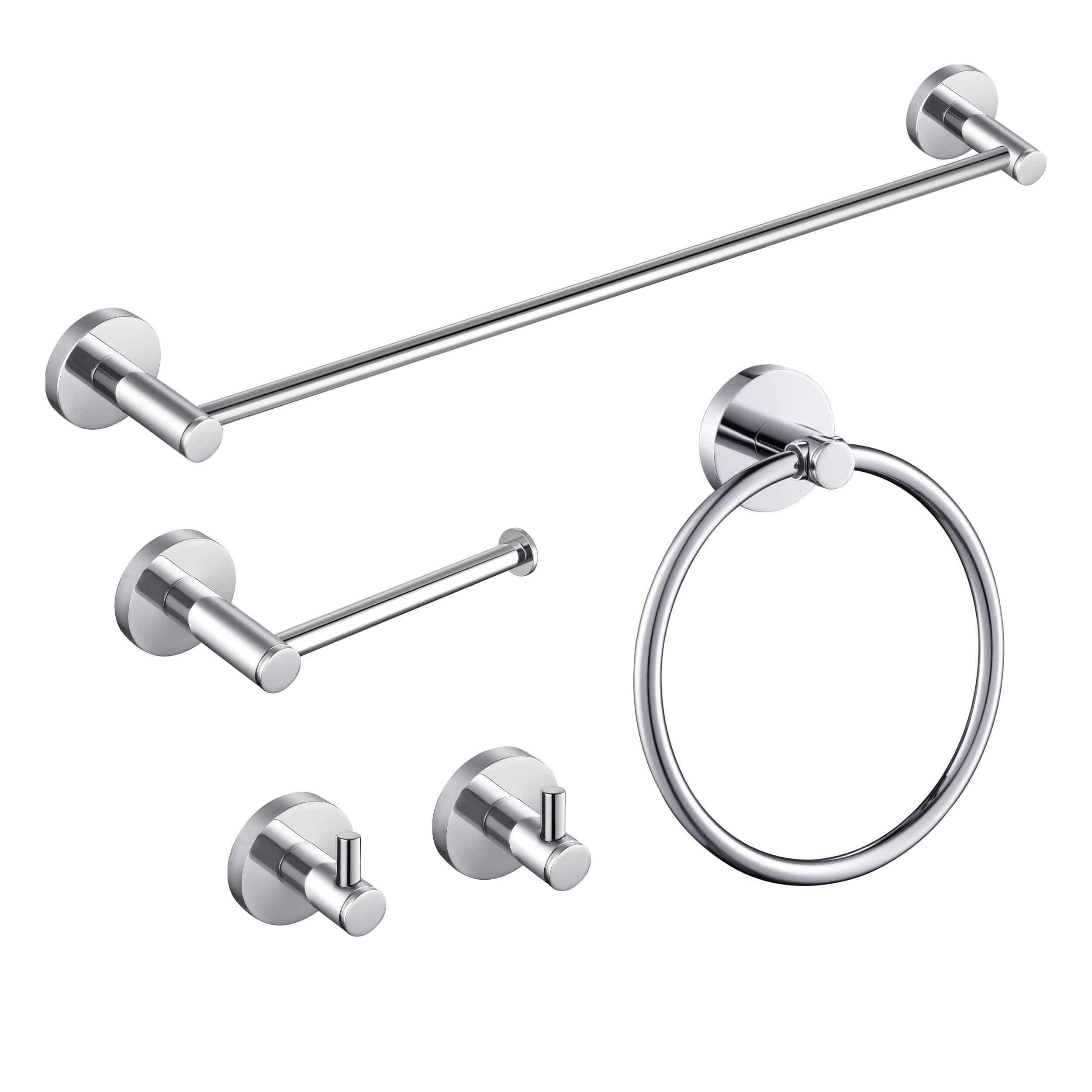 Circular 5-Piece Bathroom Hardware Set - C-KBA14-5-3