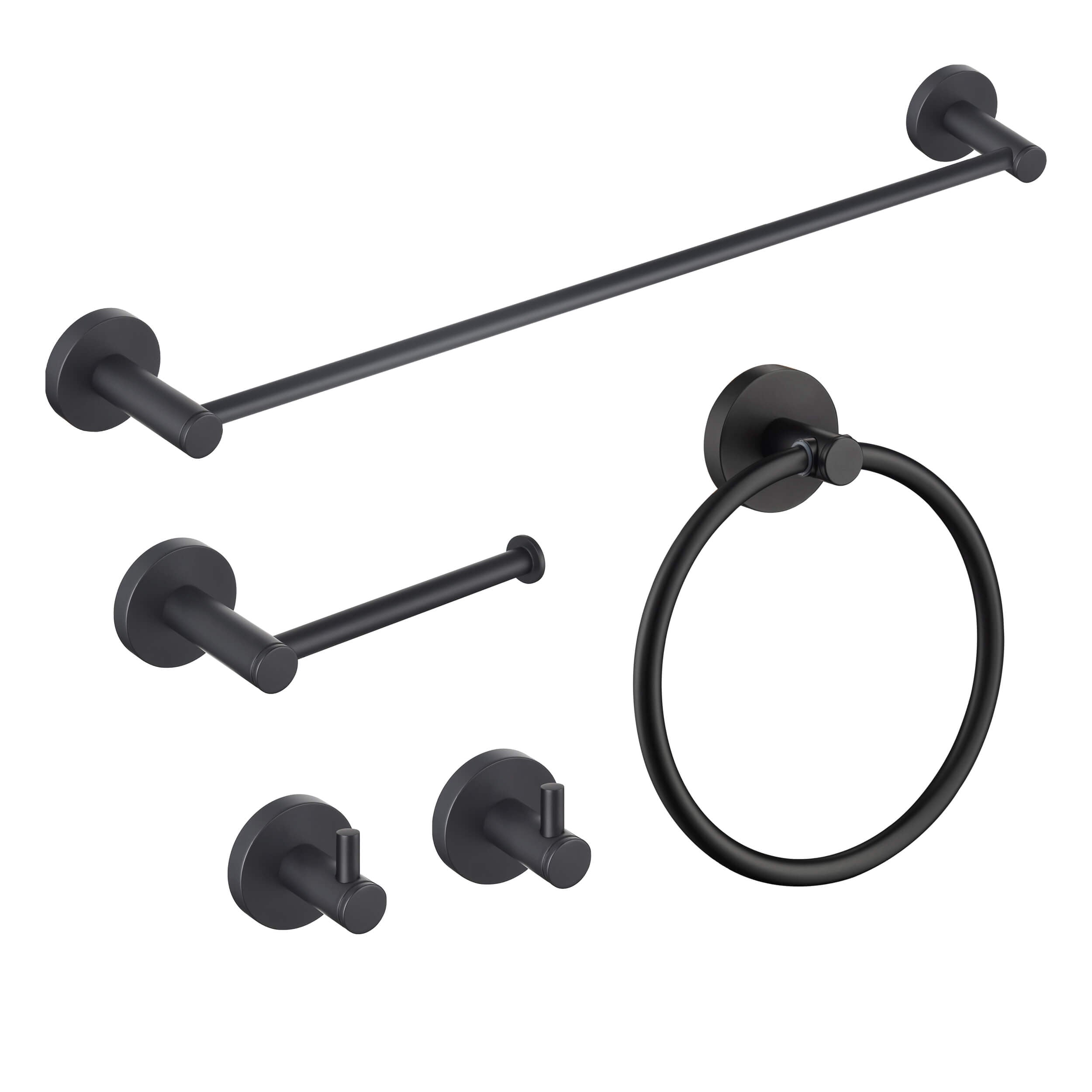 Circular 5-Piece Bathroom Hardware Set - C-KBA14-5-3