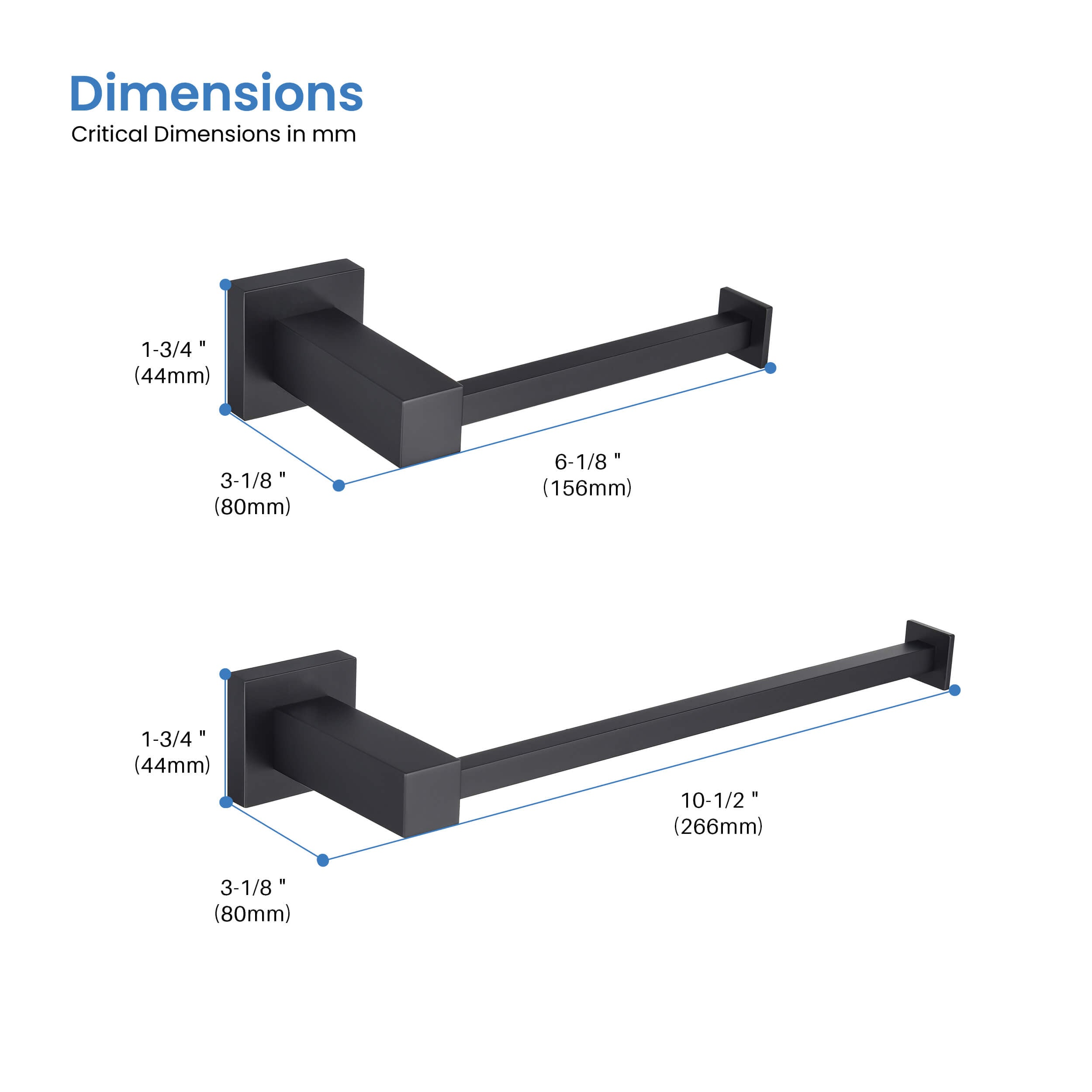 Cube 2-Piece Bathroom Hardware Set - C-KBA15-2-1