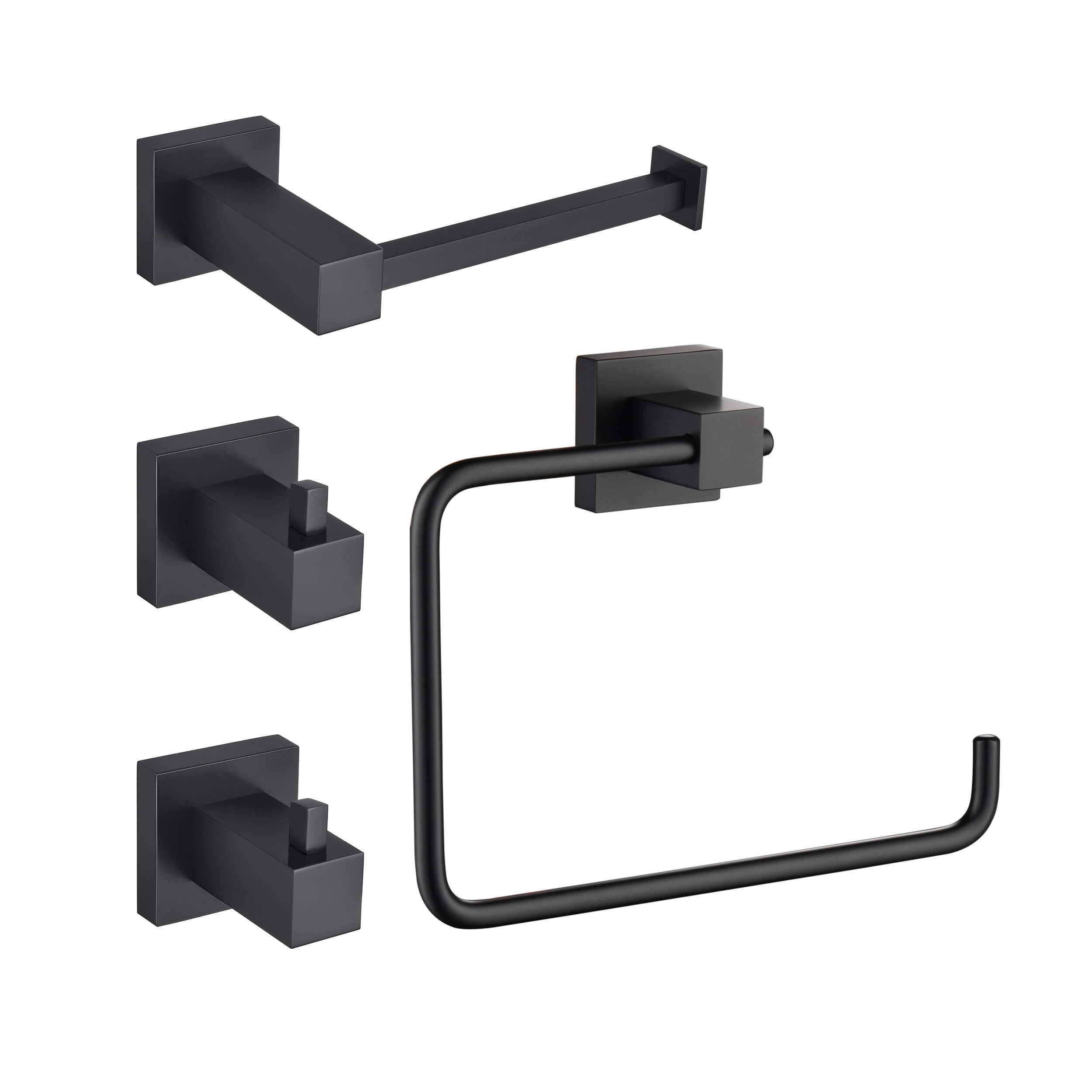 Cube 4-Piece Bathroom Hardware Set - C-KBA15-4-1