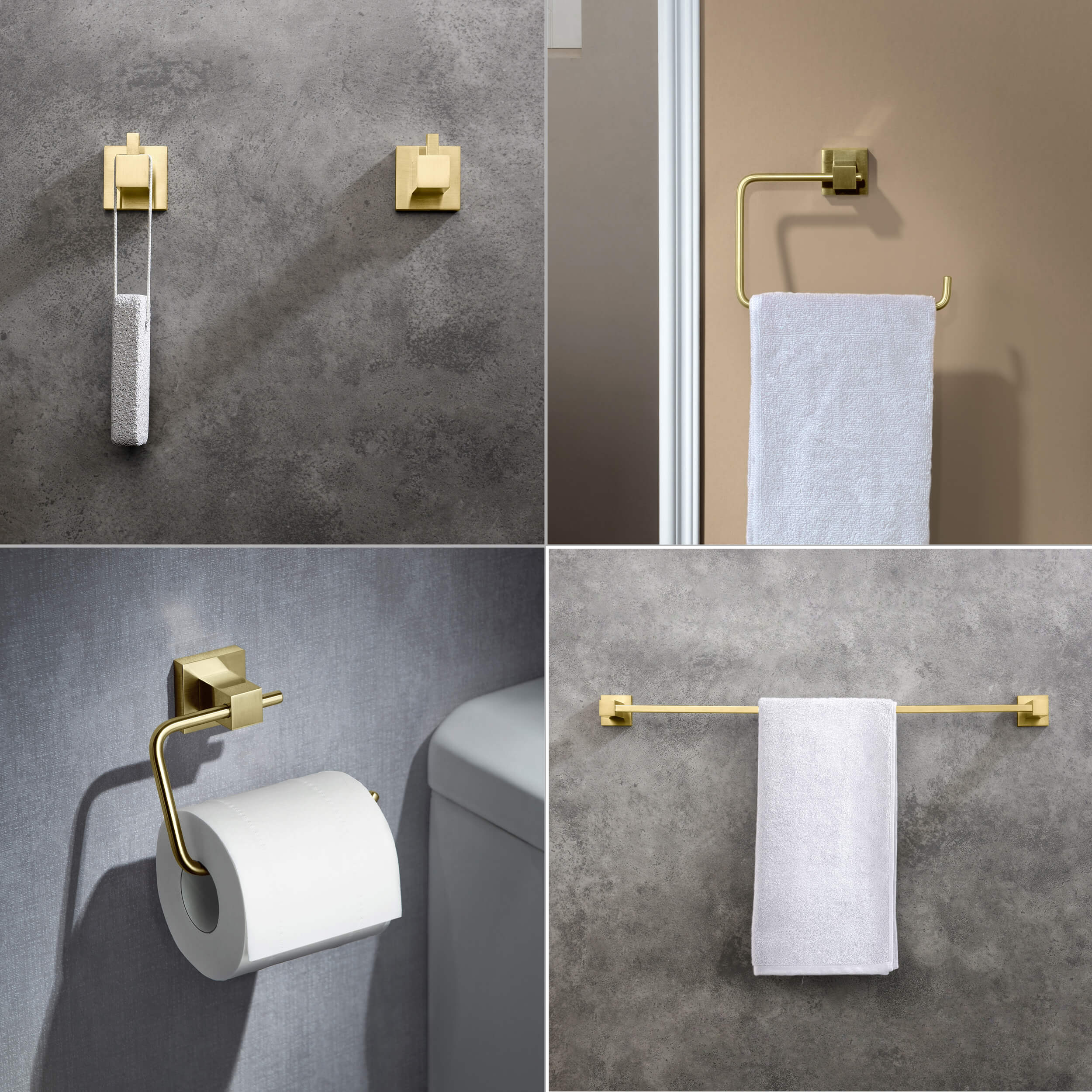Cube 5-Piece Bathroom Hardware Set - C-KBA15-5-2