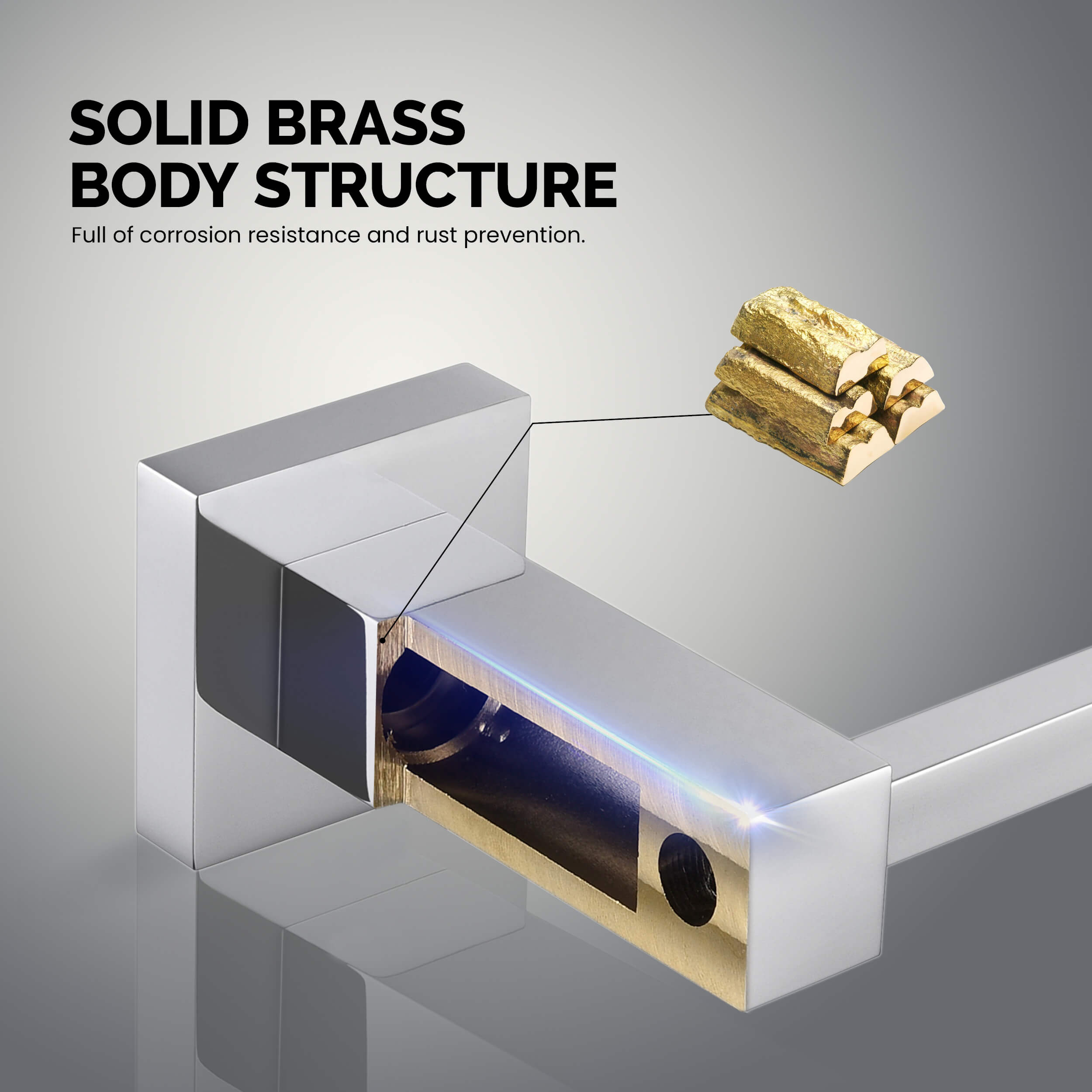 Cube 5-Piece Bathroom Hardware Set - C-KBA15-5-2