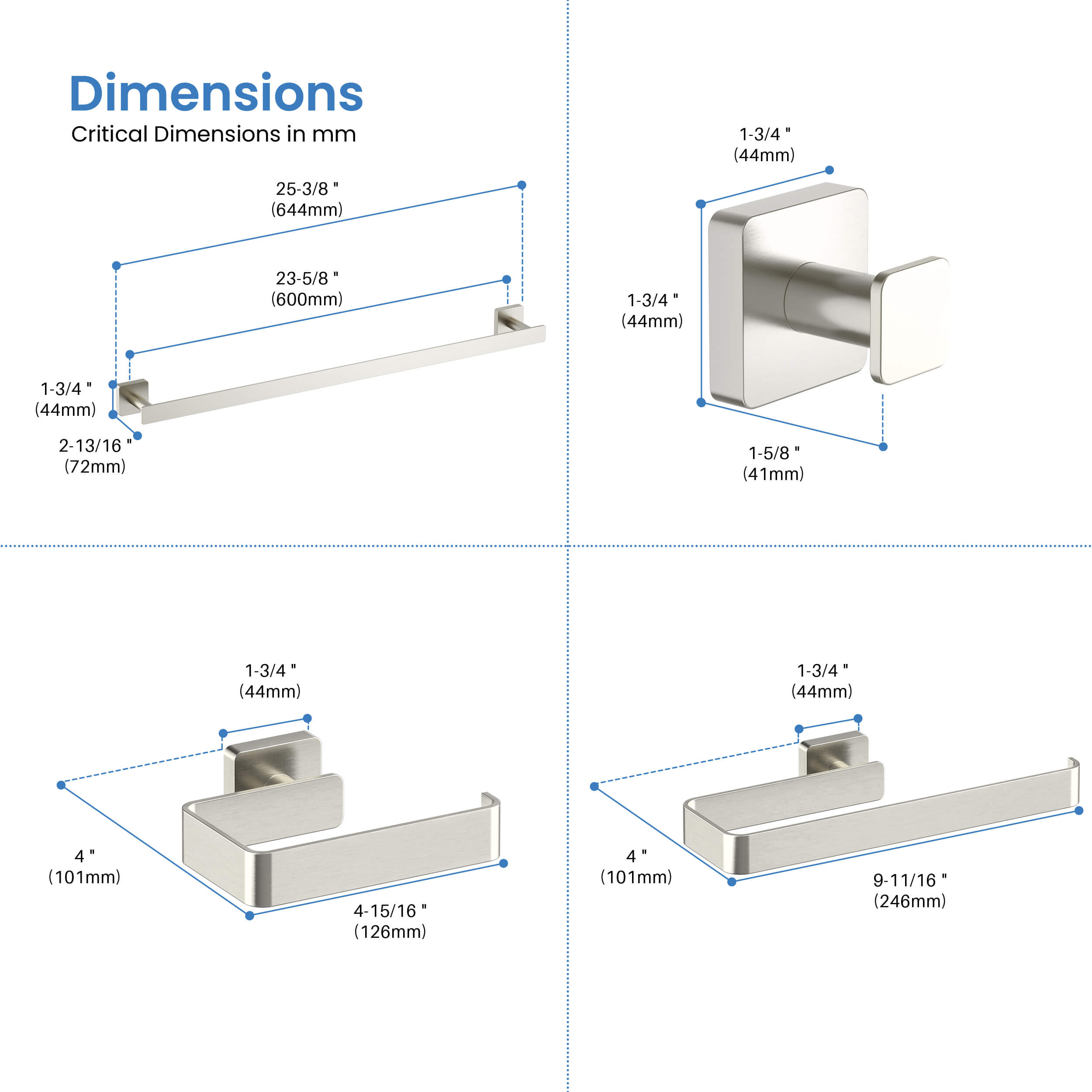 Blaze 5-Piece Bathroom Hardware Set - C-KBA16-5