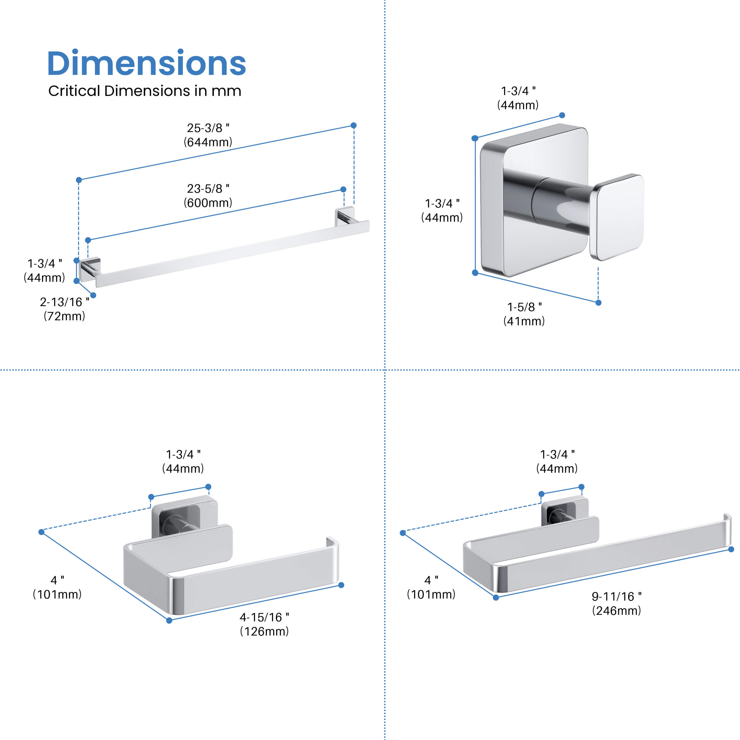 Blaze 5-Piece Bathroom Hardware Set - C-KBA16-5