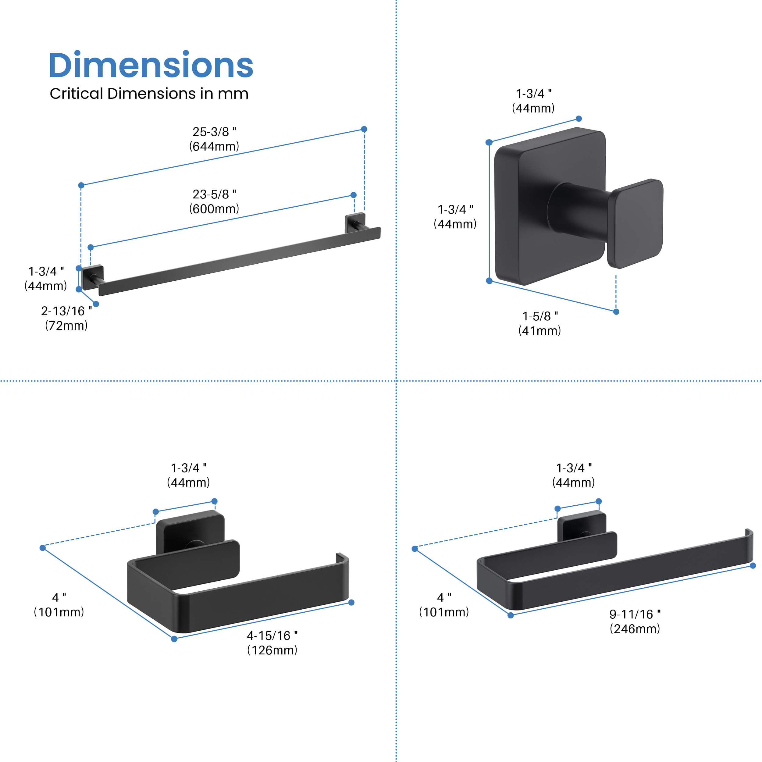 Blaze 5-Piece Bathroom Hardware Set - C-KBA16-5