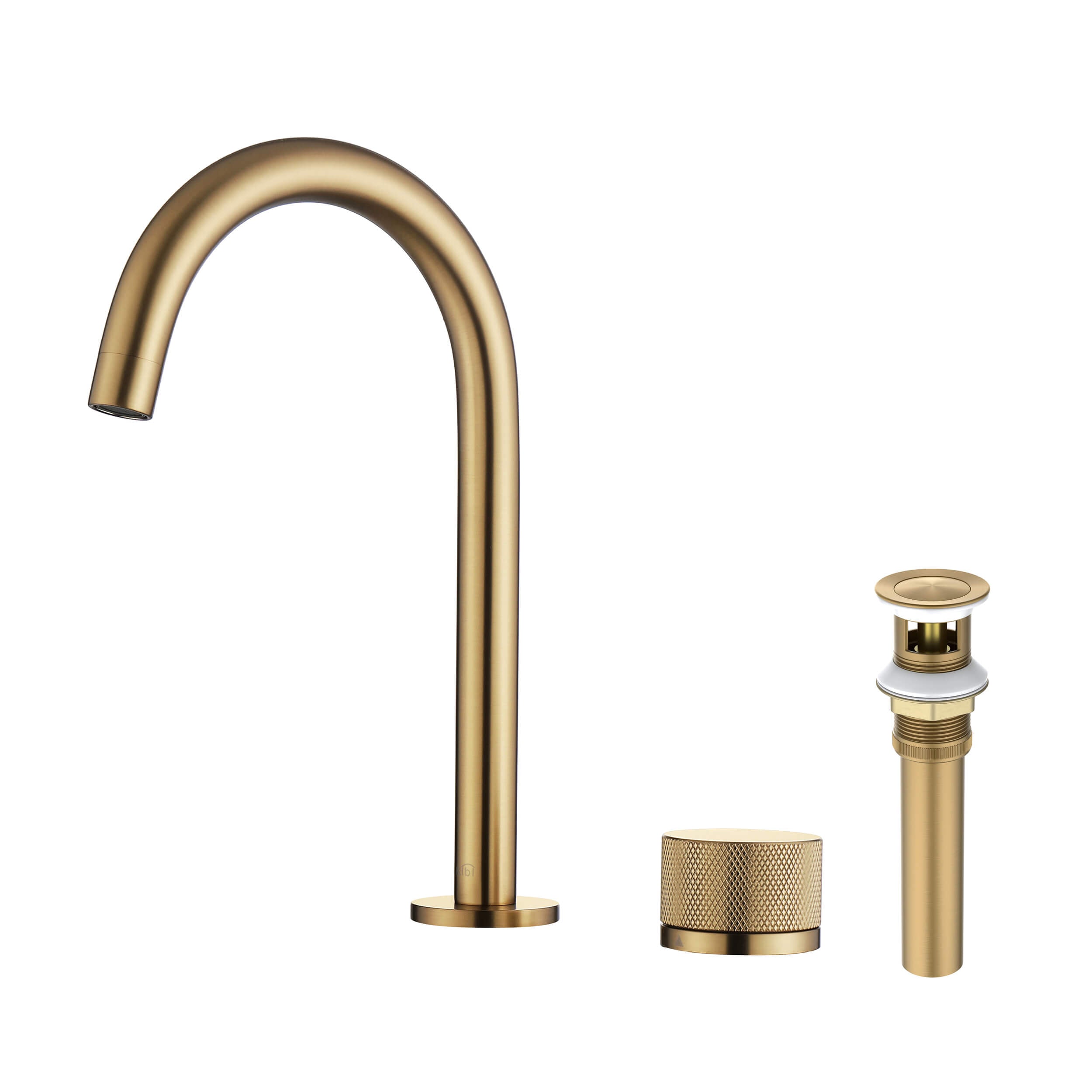 Circular X One Handle Two Holes Bathroom Vanity Sink Faucet with Drain Assembly - C-KBF1027