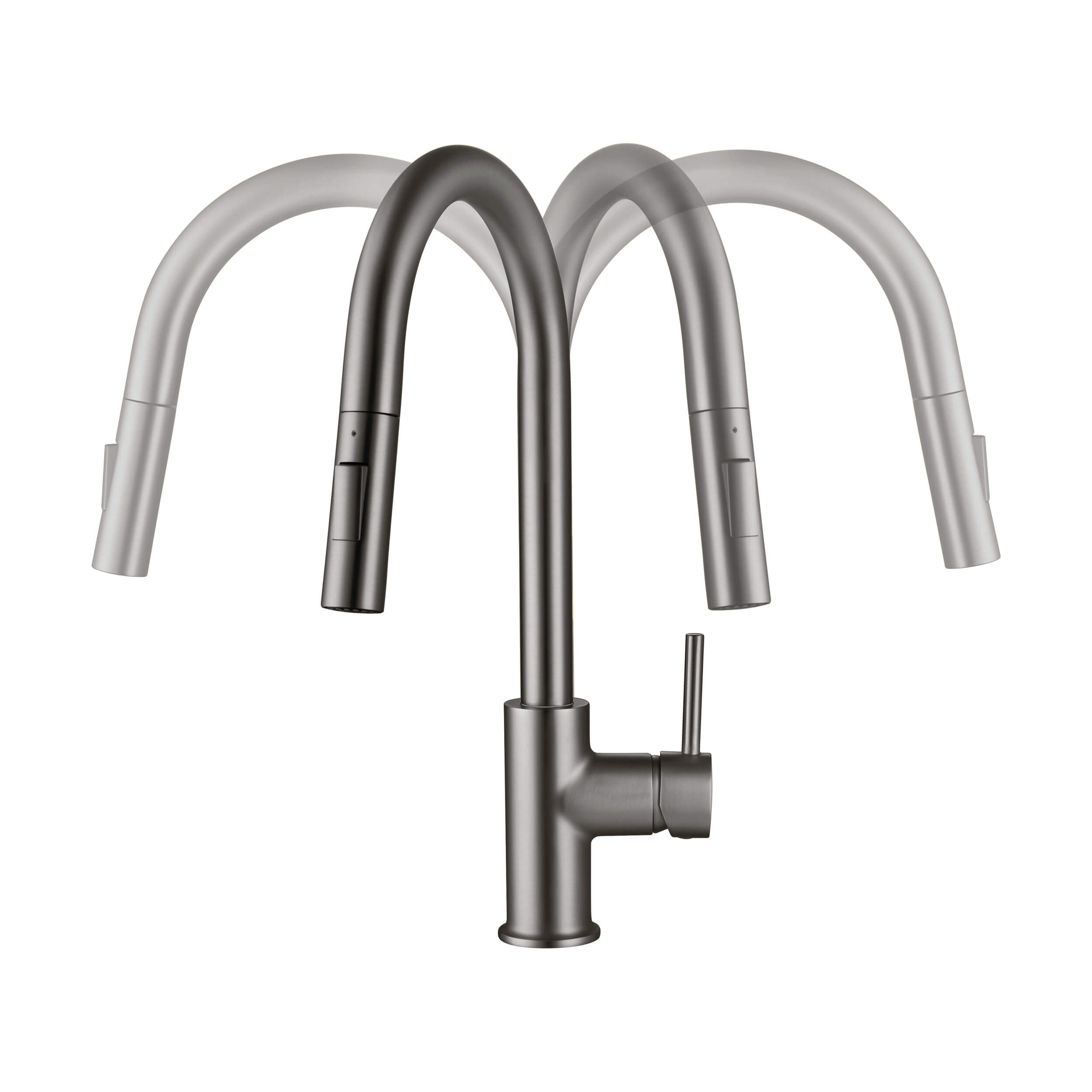 Circular Single Handle Pull Down Kitchen Faucet - KKF2013