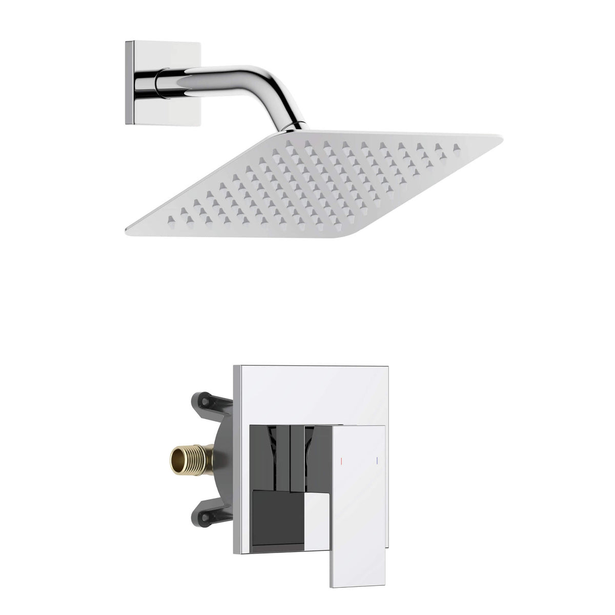 Cube Single Function Pressure Balanced Complete Shower Faucet Set - KSF4017