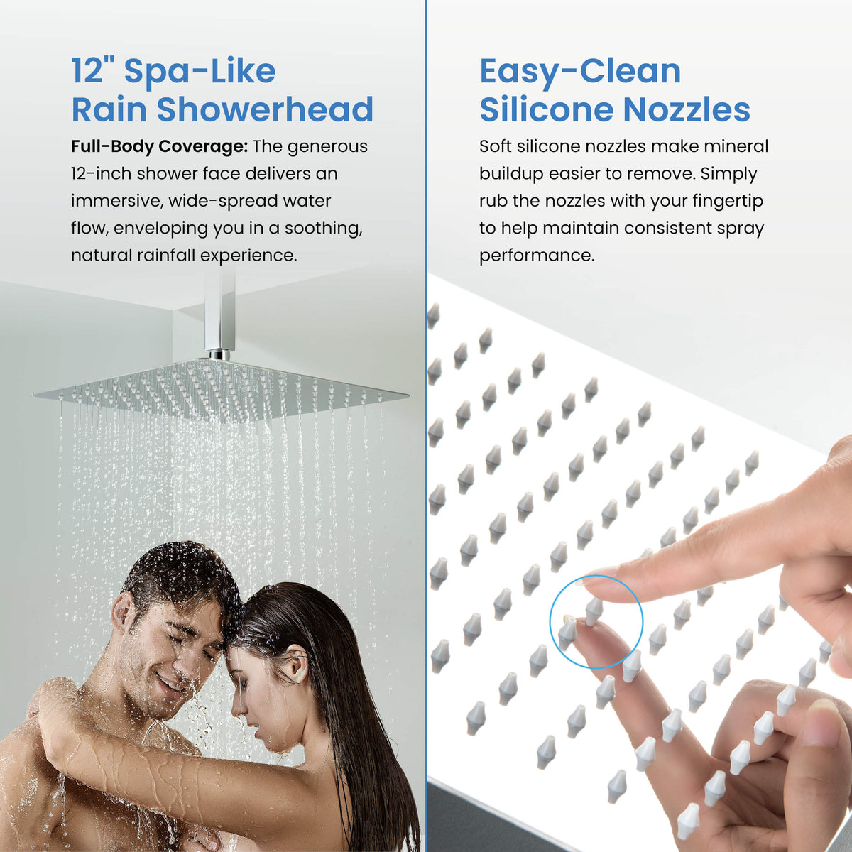 Cube 3-Function Pressure Balanced Complete Shower Faucet Set with Wall Mount, Ceiling Mount, and Handheld Shower Heads - KSF4022