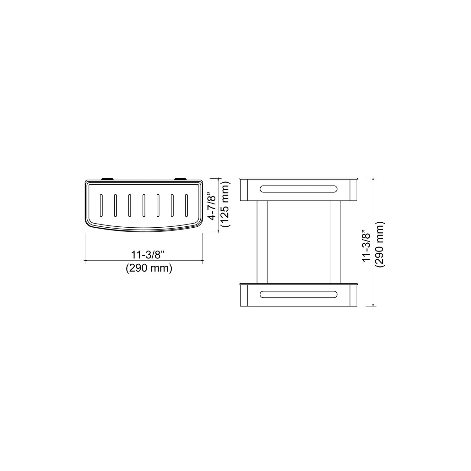 Chrome Bathroom Hardware Accessory Wall Mounted Front Basket KBA1204