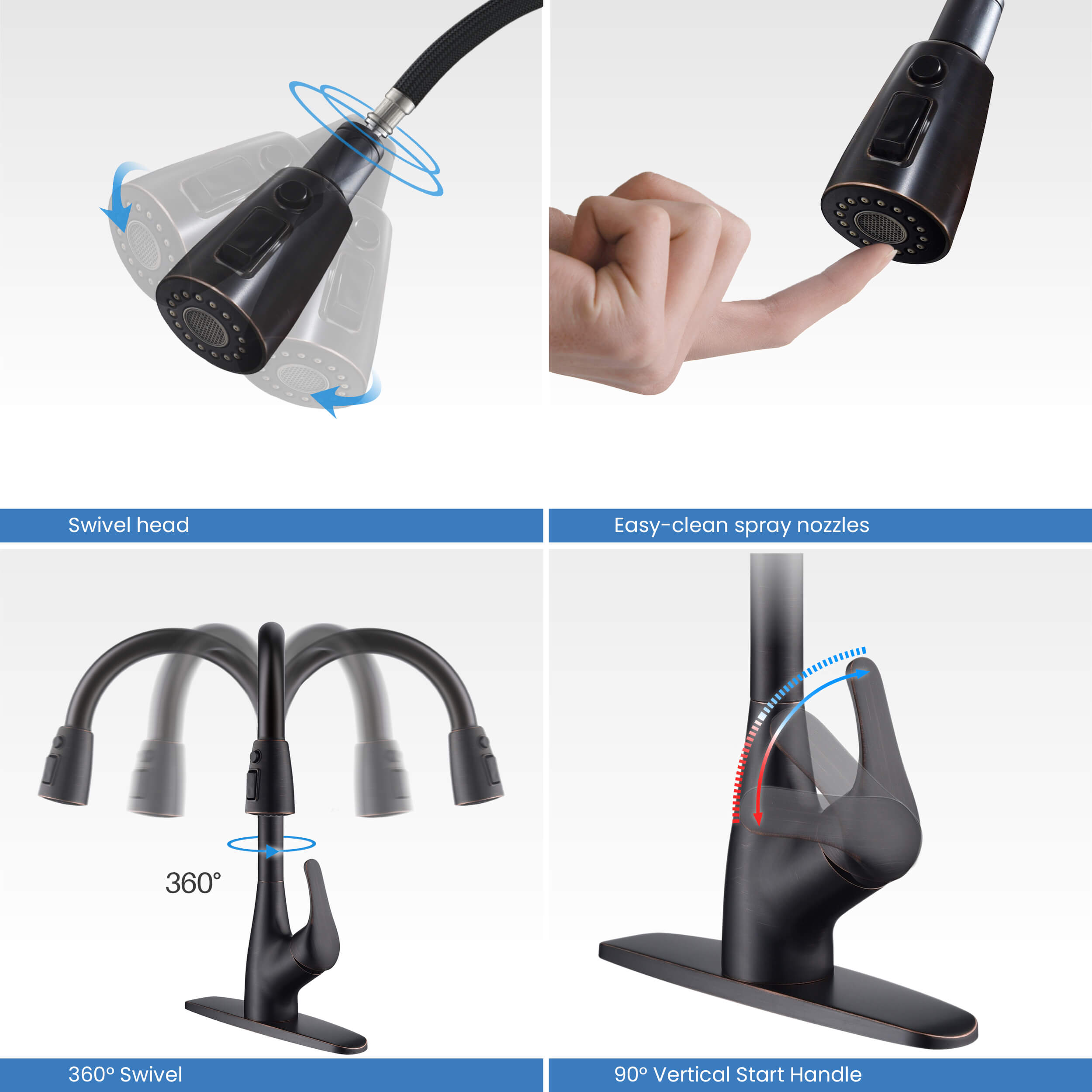 Single Handle Pull Down Kitchen Faucet - F101
