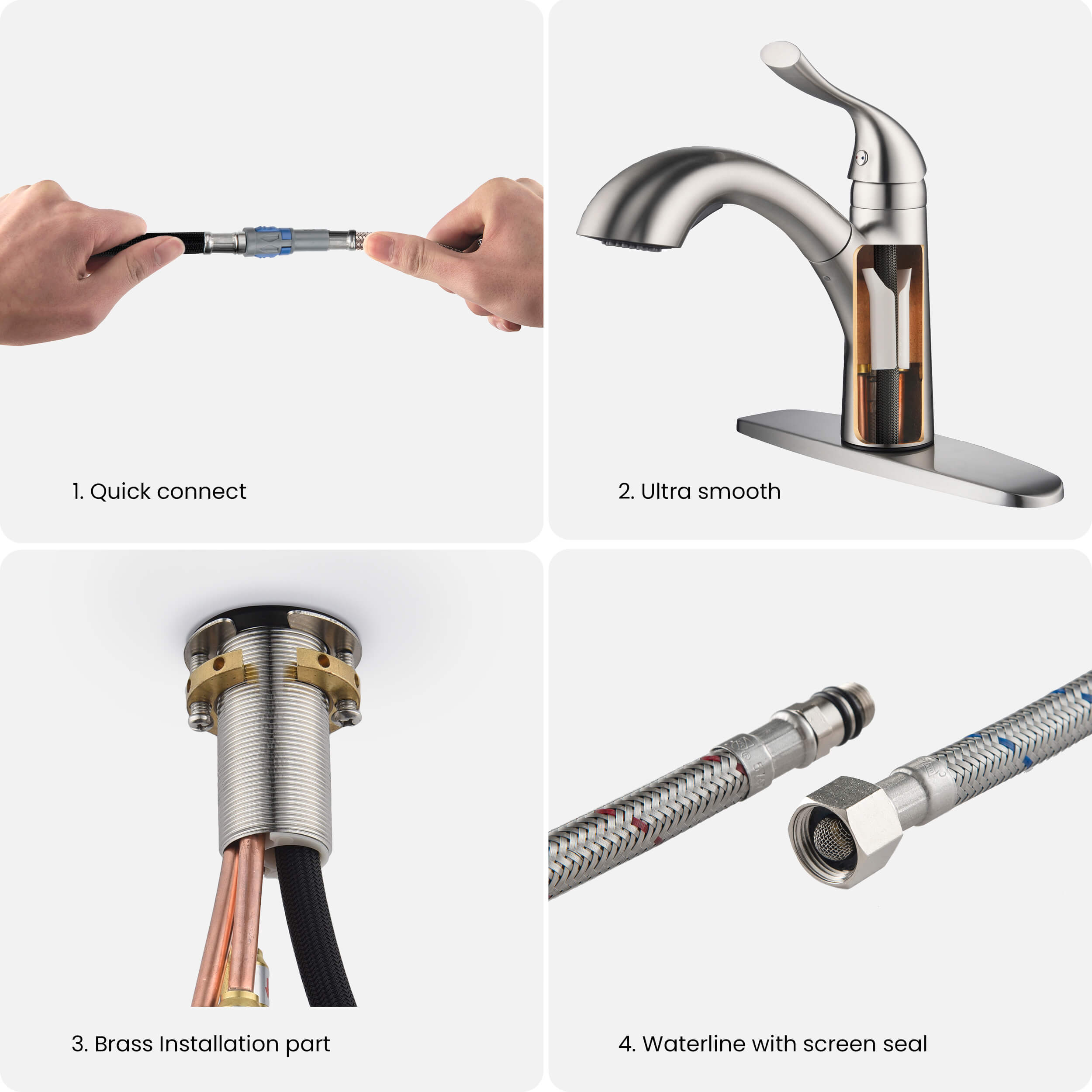 Single Handle Pull Out Kitchen Faucet - F103