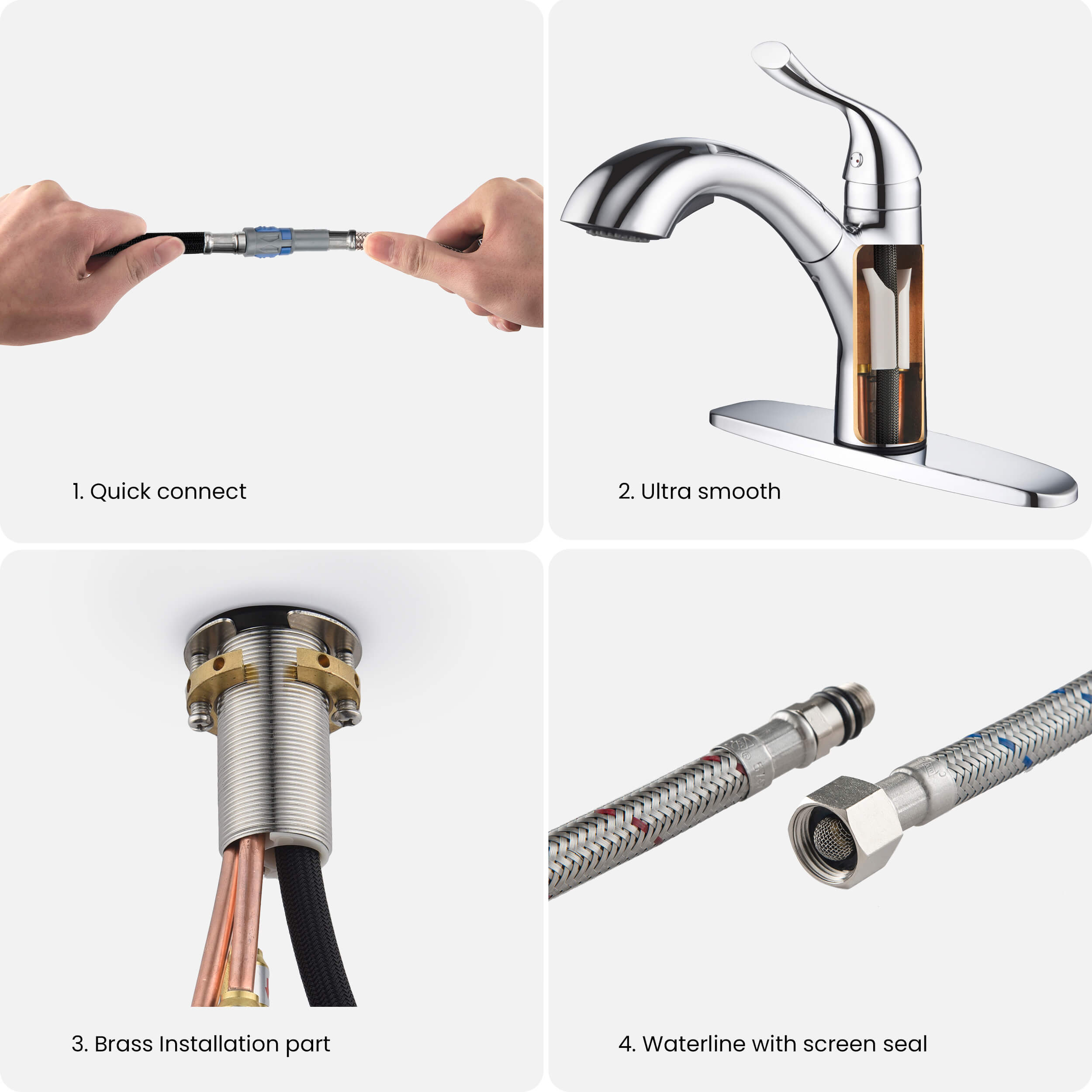 Single Handle Pull Out Kitchen Faucet - F103