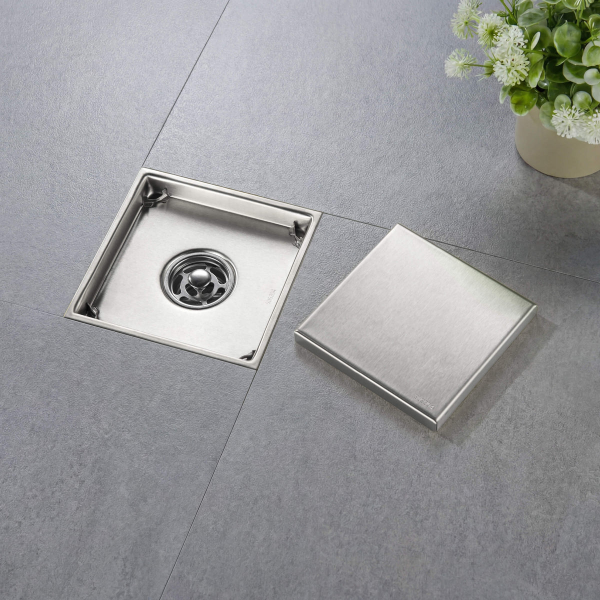 6 inch Square Reversible Tile-In Shower Drain - KFD0601