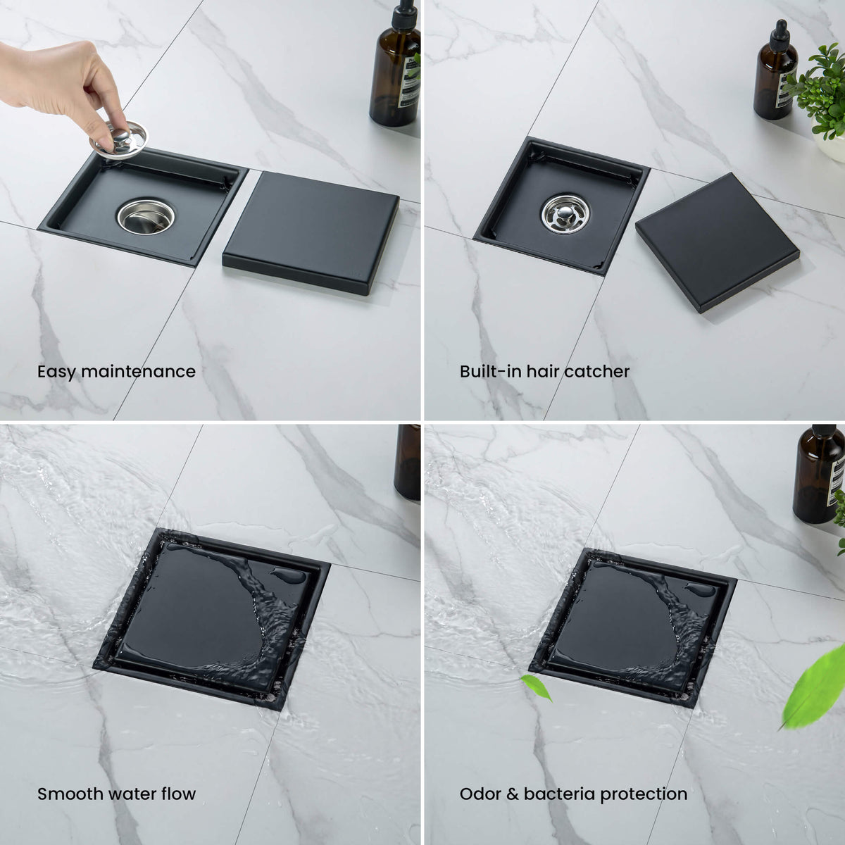 6 inch Square Reversible Tile-In Shower Drain - KFD0601