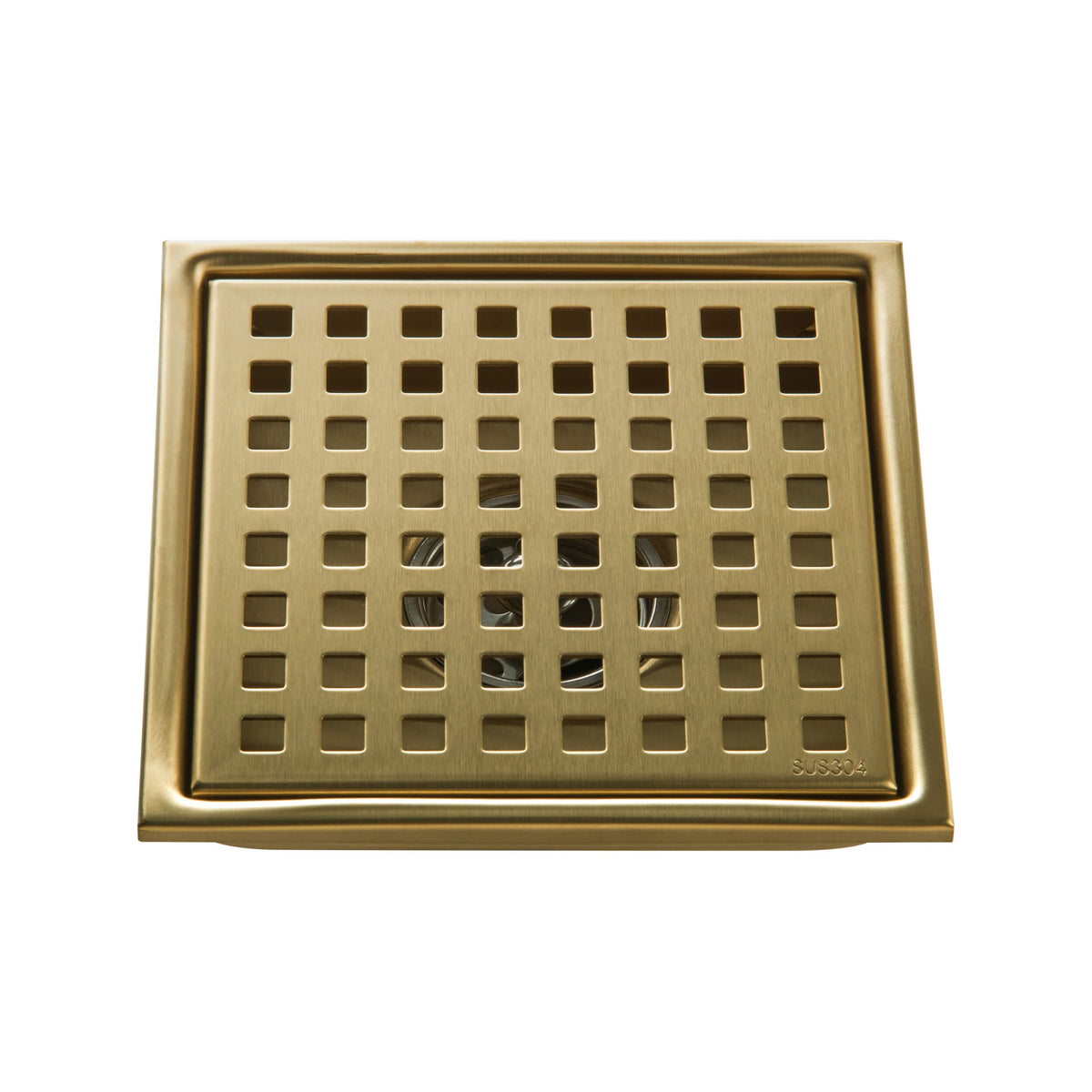 6 inch Square Shower Drain with Square Grid Grate - KFD0602