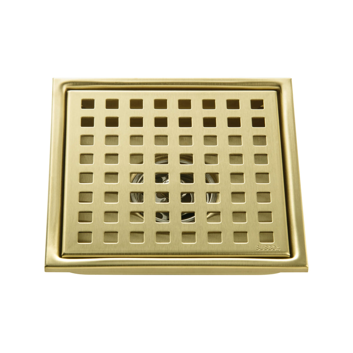 6 inch Square Shower Drain with Square Grid Grate - KFD0602