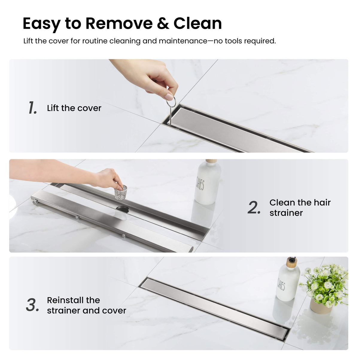 24 inch Tile-in Linear Shower Drain - KFD2401