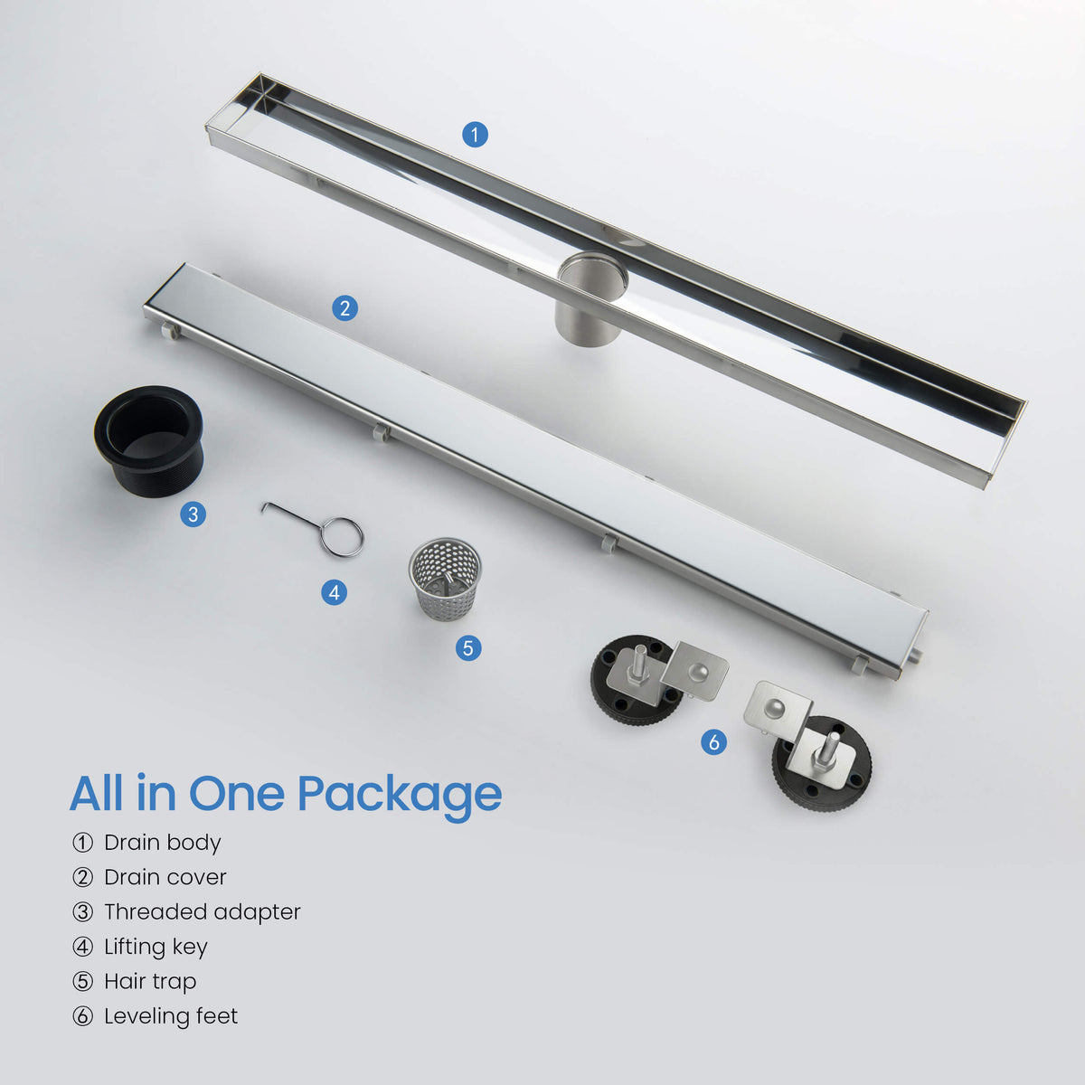 24 inch Tile-in Linear Shower Drain - KFD2401