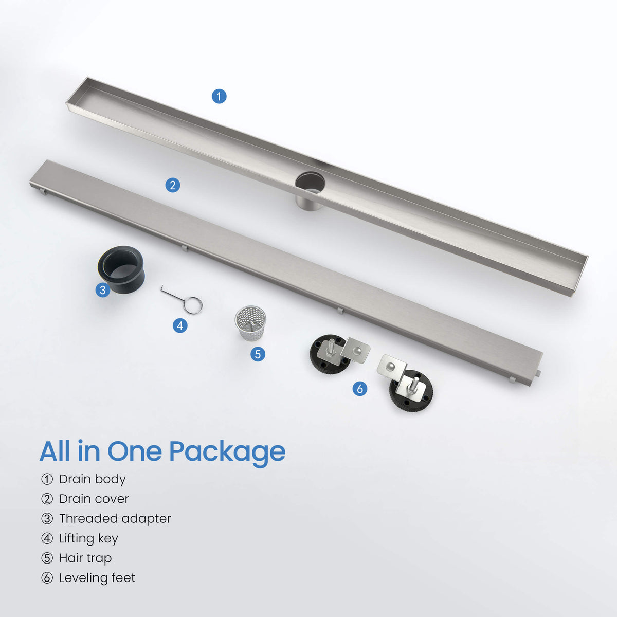 36 inch Tile-in Linear Shower Drain - KFD3601