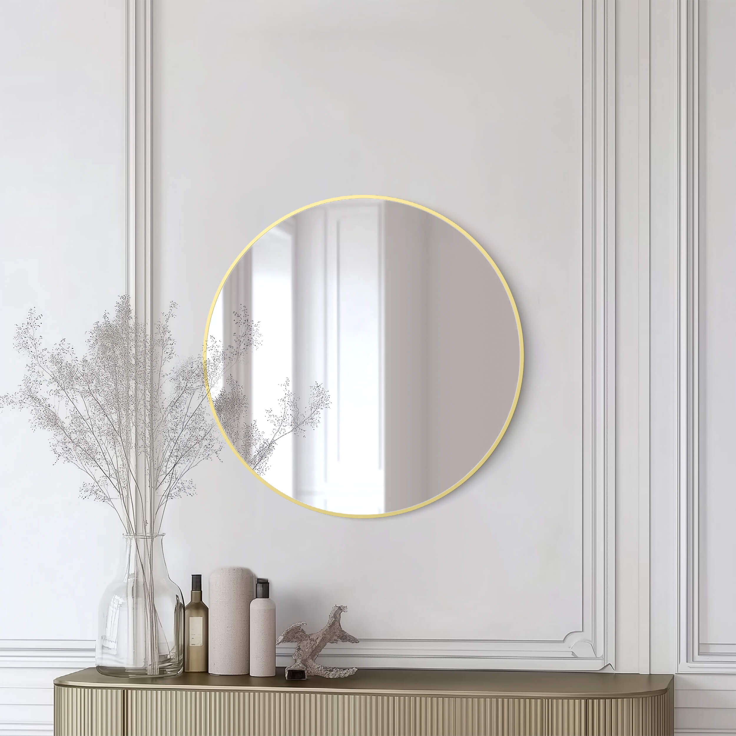 28" Shatterproof Wall Mount Metal Frame Mirror - FM3-R28