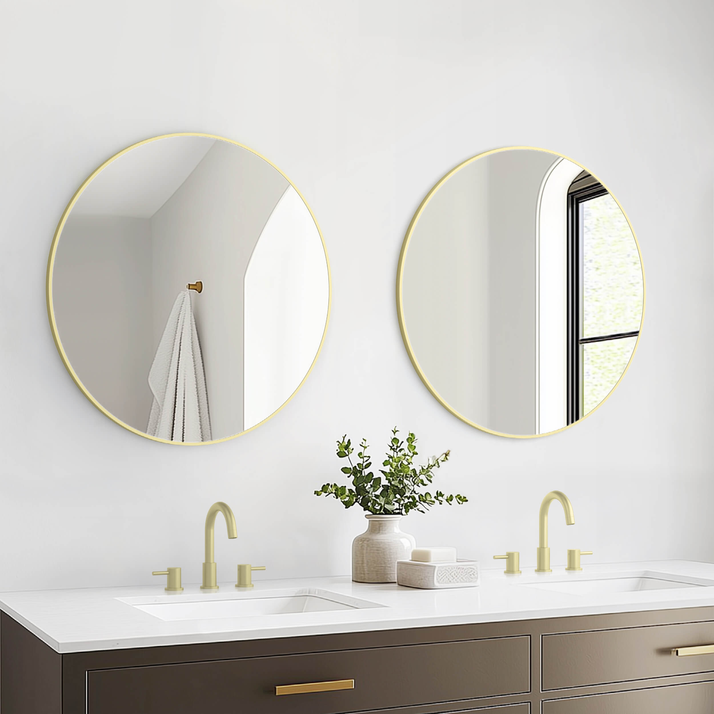 32" Shatterproof Wall Mount Metal Frame Mirror - FM3-R32