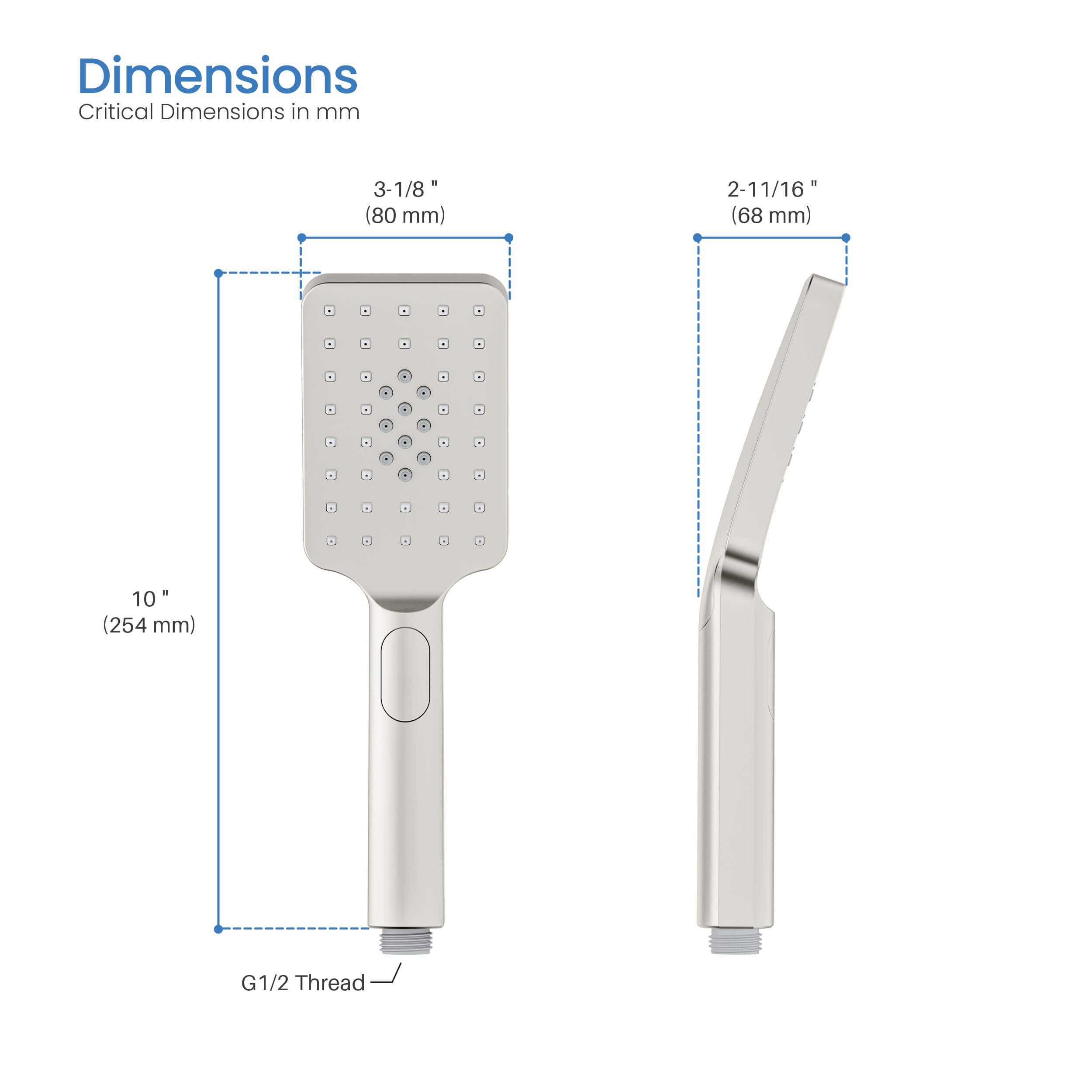 Cube 3 Settings ABS Handheld Shower Head HS1002