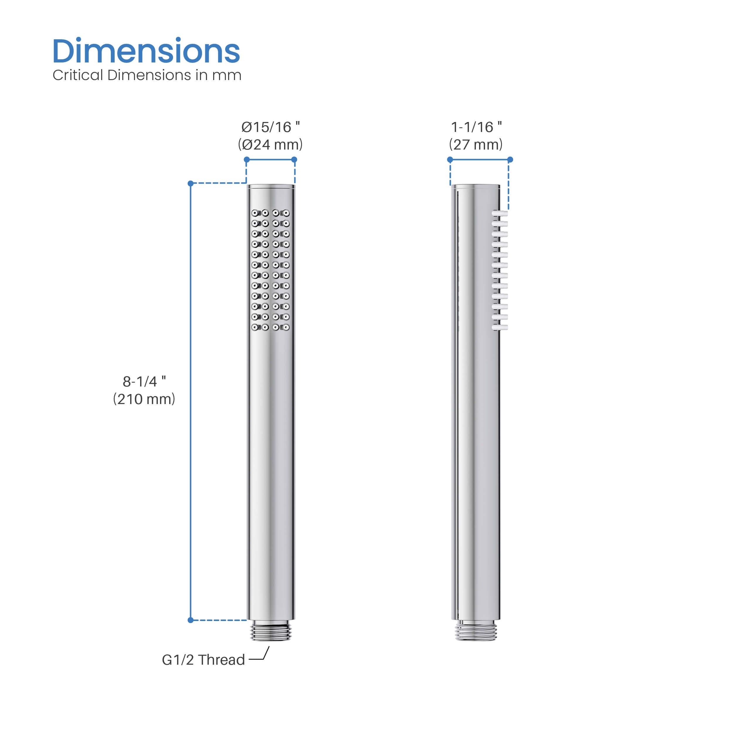 Circular Metal Handheld Shower Head HS1003