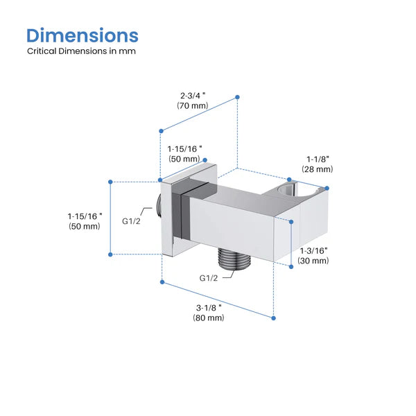 Blaze Wall Mounted Angle Adjustable Handheld Shower Holder - HSH101