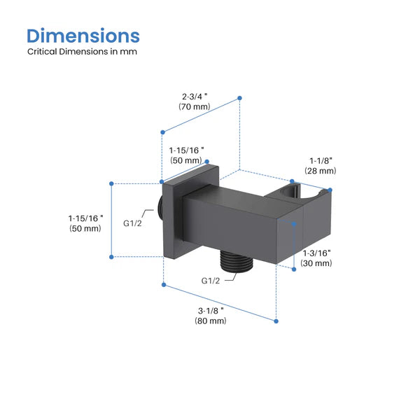 Blaze Wall Mounted Angle Adjustable Handheld Shower Holder - HSH101