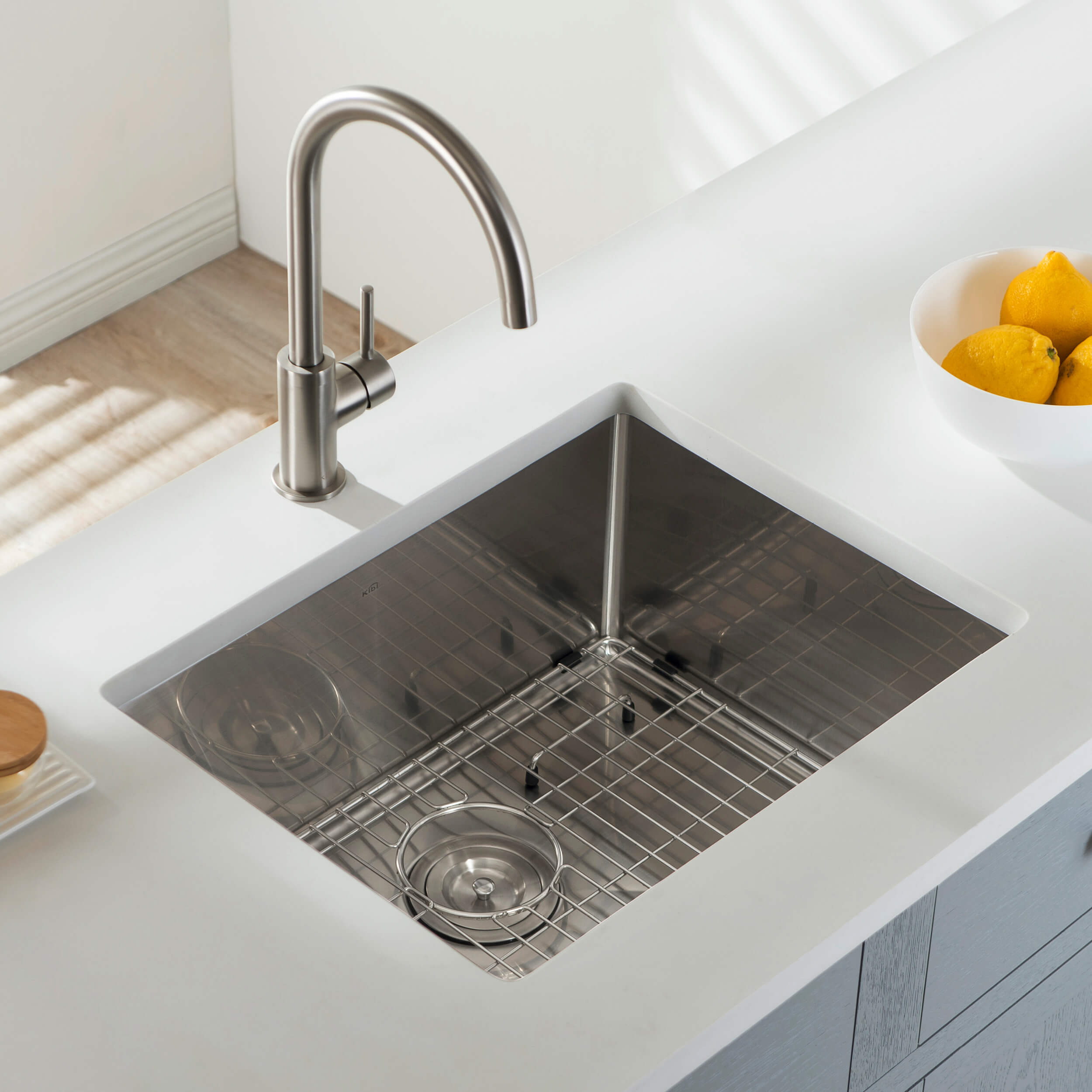 23″ Handcrafted Undermount Single Bowl 16 gauge Stainless Steel Kitchen Sink – K1-S23