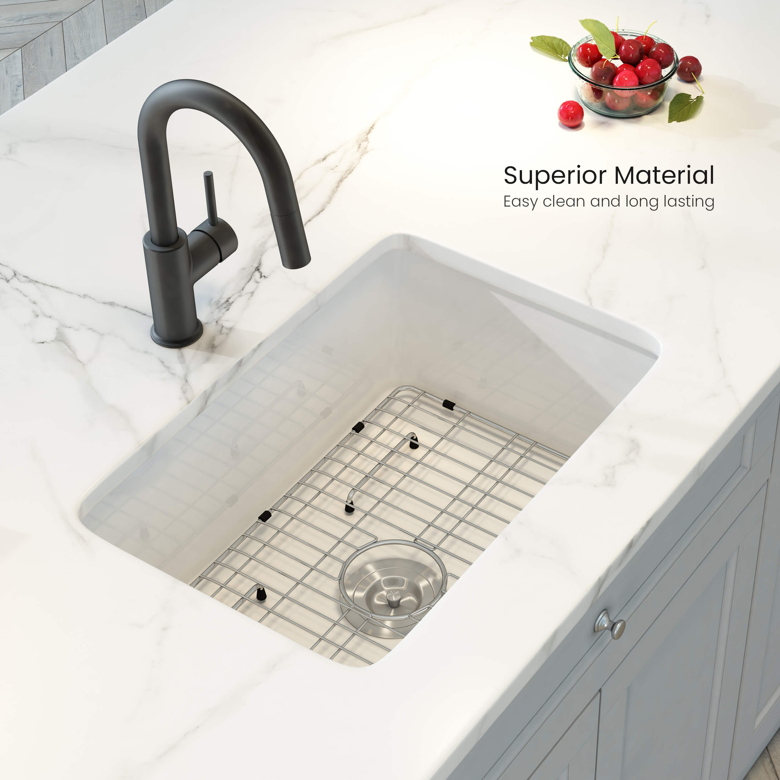 Landis 24" Fireclay Single Bowl Kitchen Undermount Sink - K2-S24