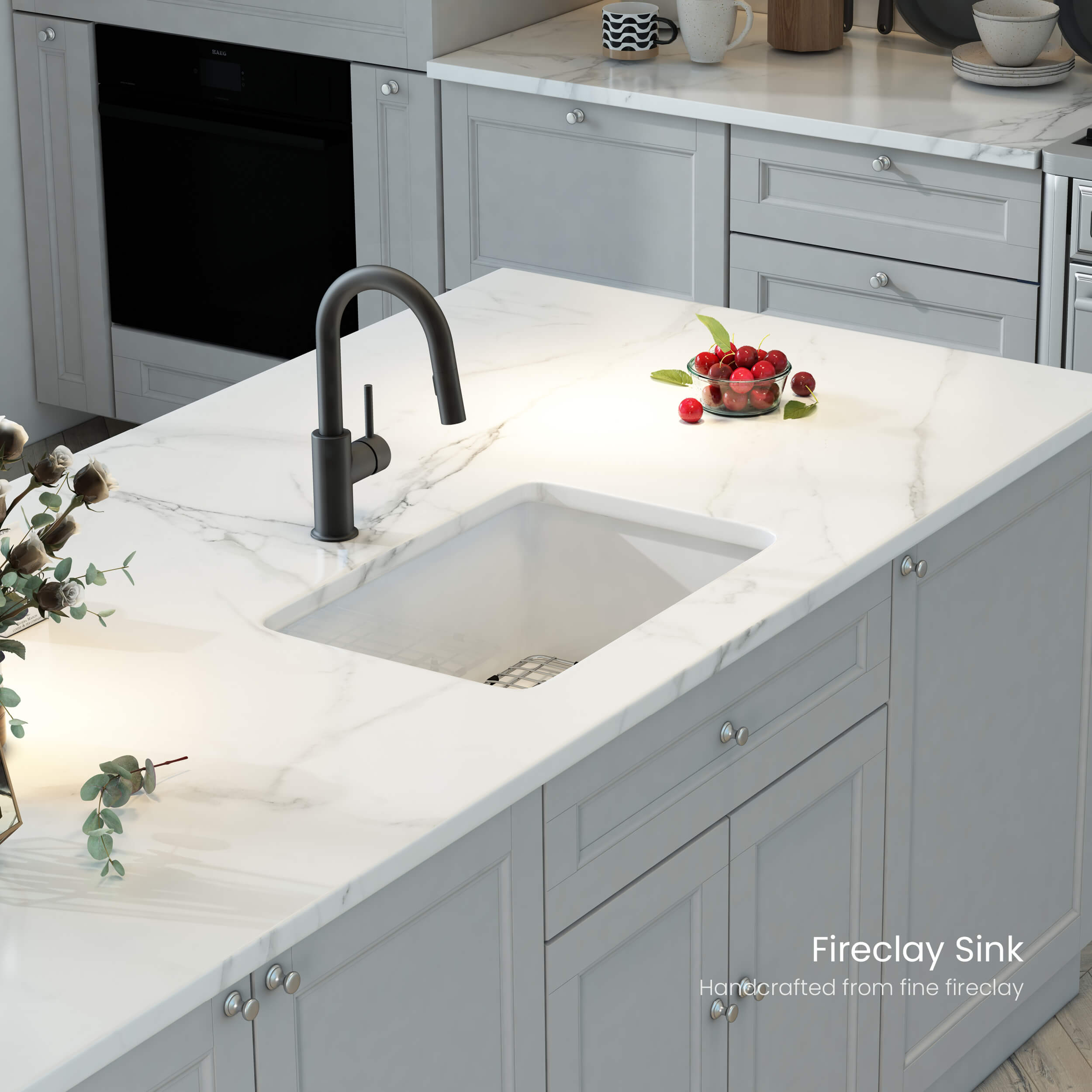 Landis 24" Fireclay Single Bowl Kitchen Undermount Sink - K2-S24