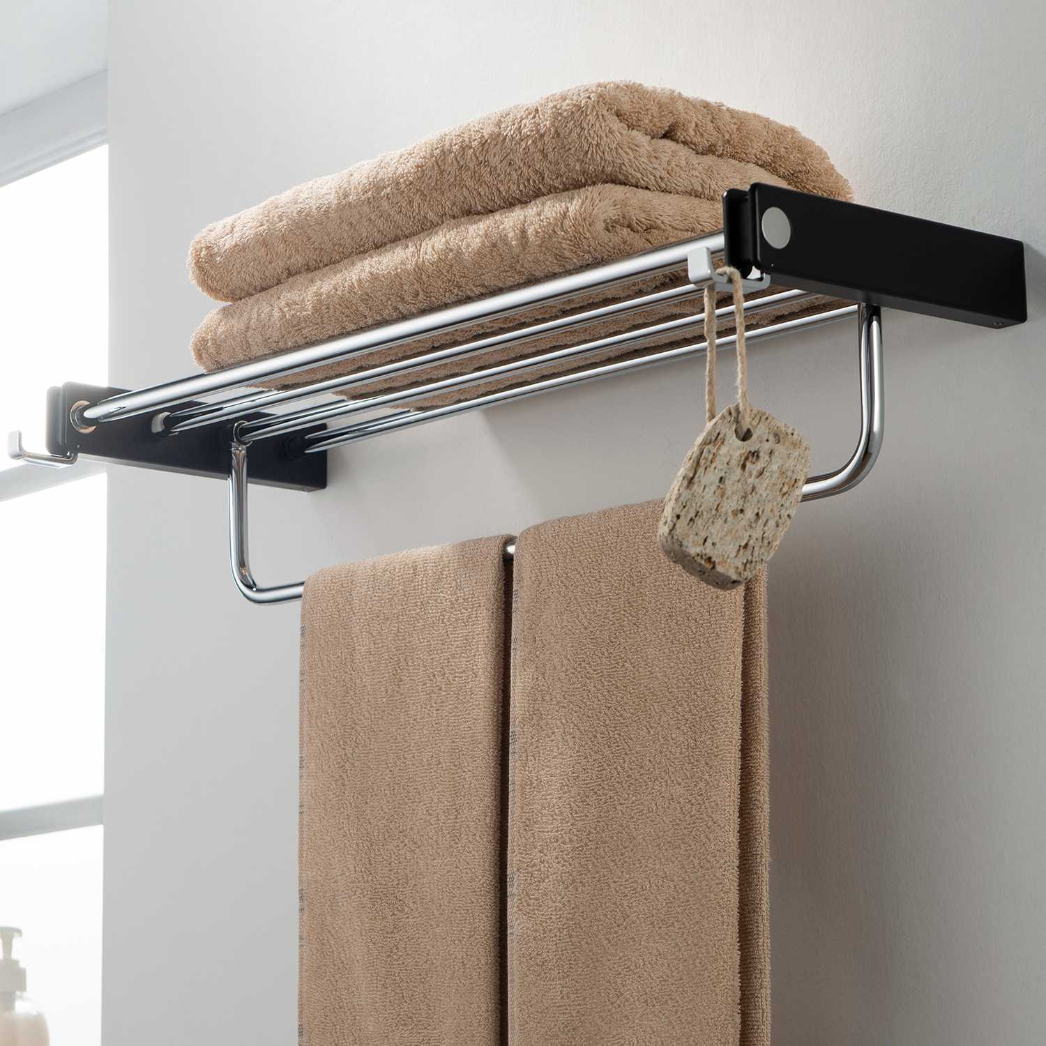 Bathroom Hardware Accessory Wall Mounted Towel Rack with Hook KBA1004