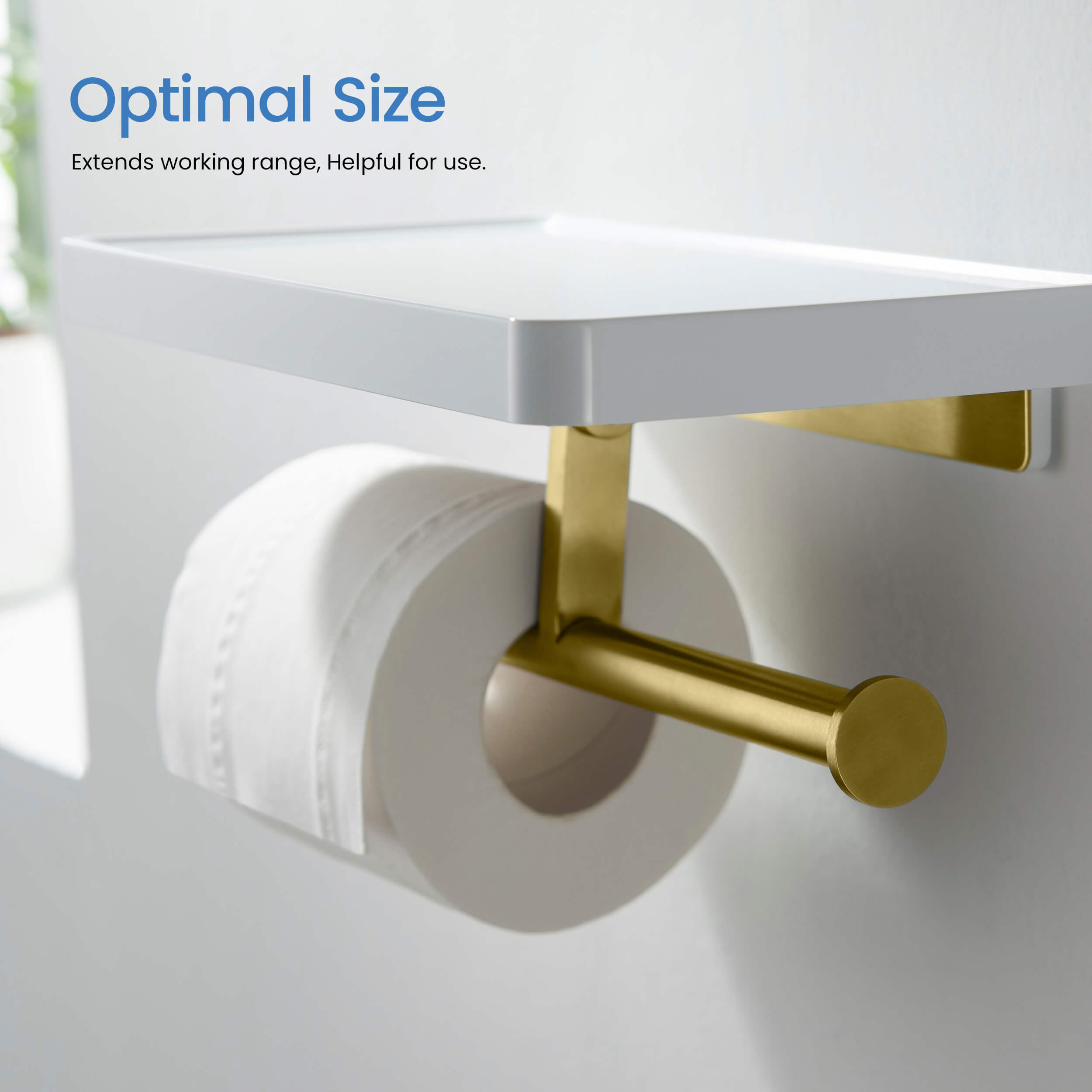 Bathroom Hardware Accessory Wall Mounted Tissue Holder with Shelf KBA1208