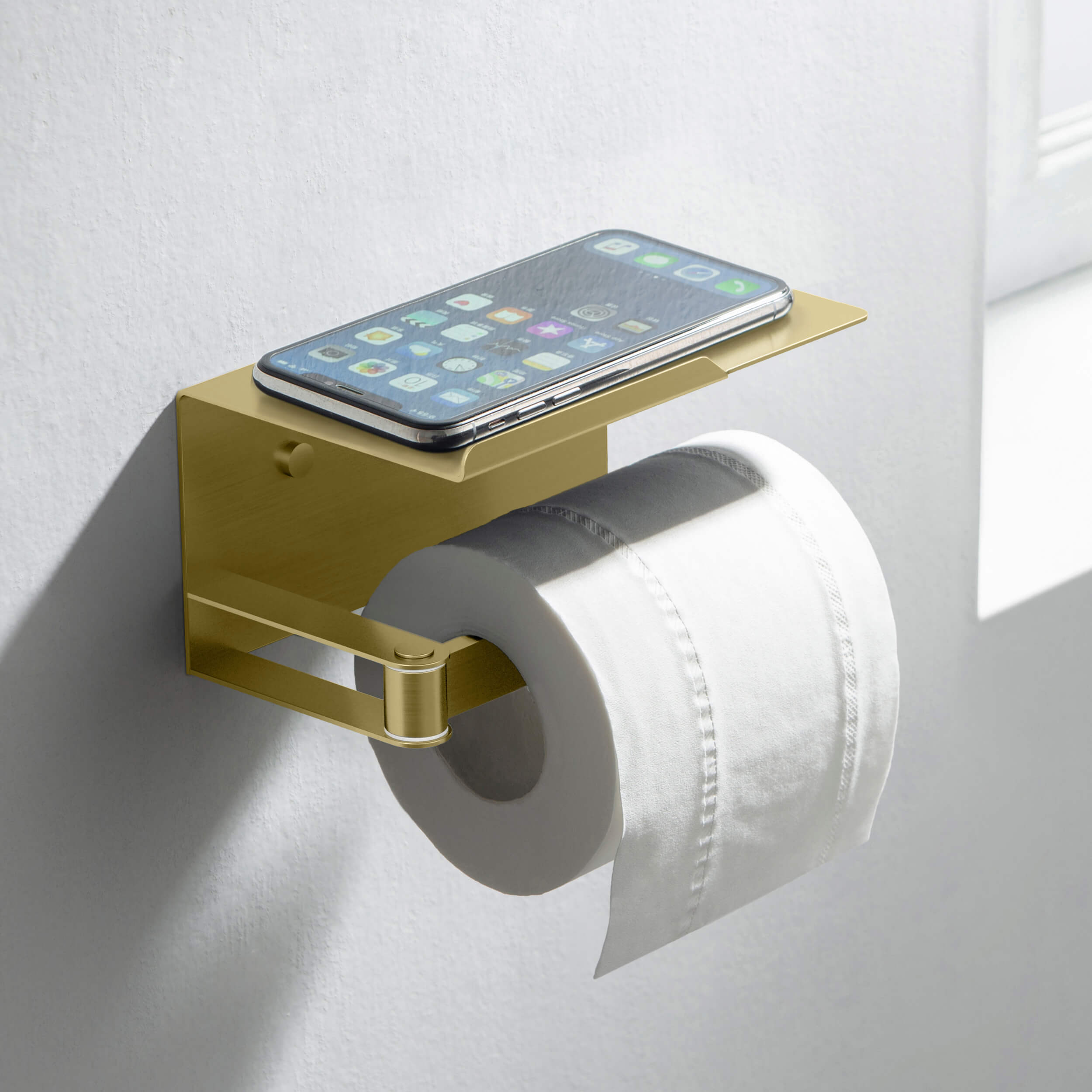 Bathroom Hardware Accessory Wall Mounted Tissue Holder includes Shelf KBA1209