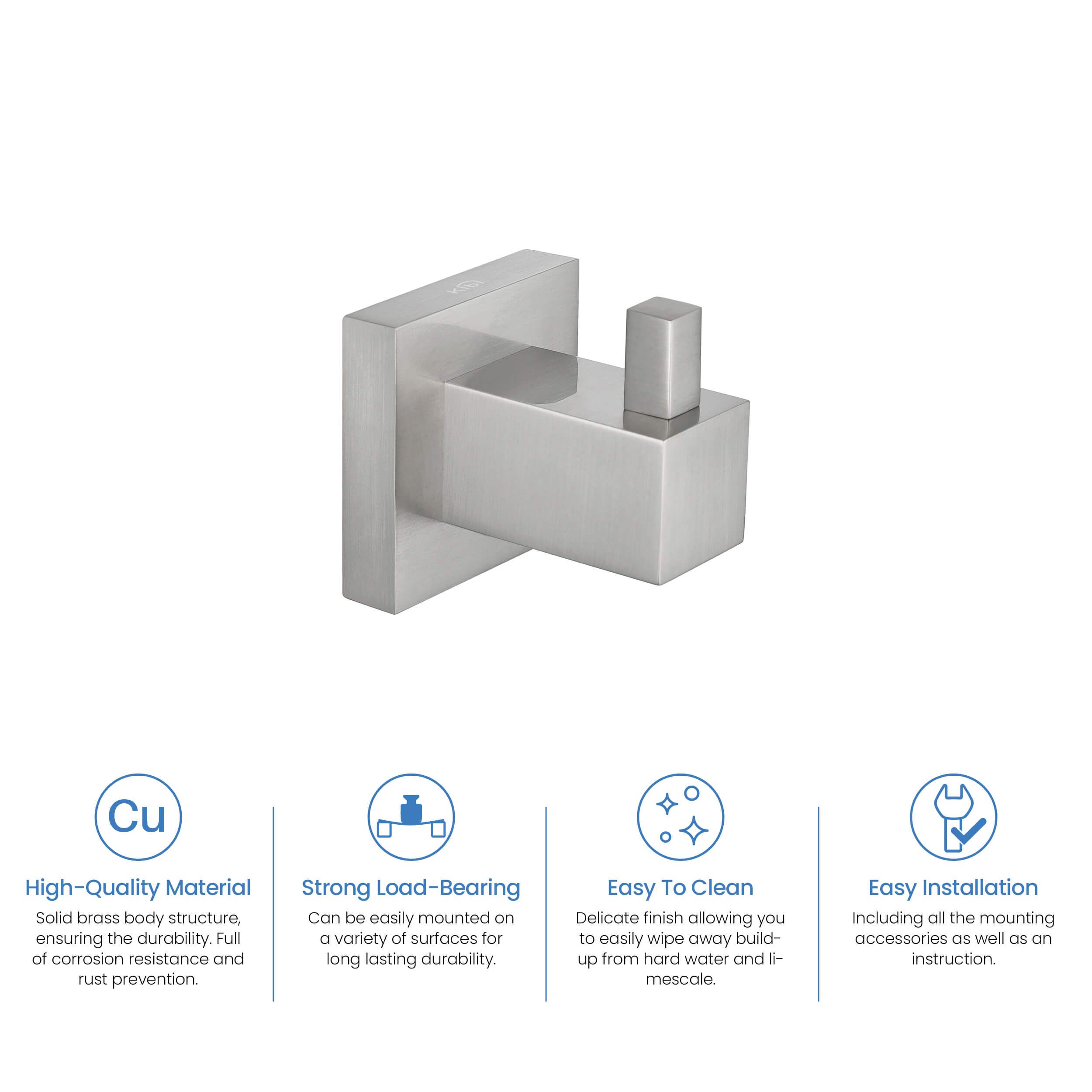 Cube Bathroom Towel & Robe Hook - KBA1501