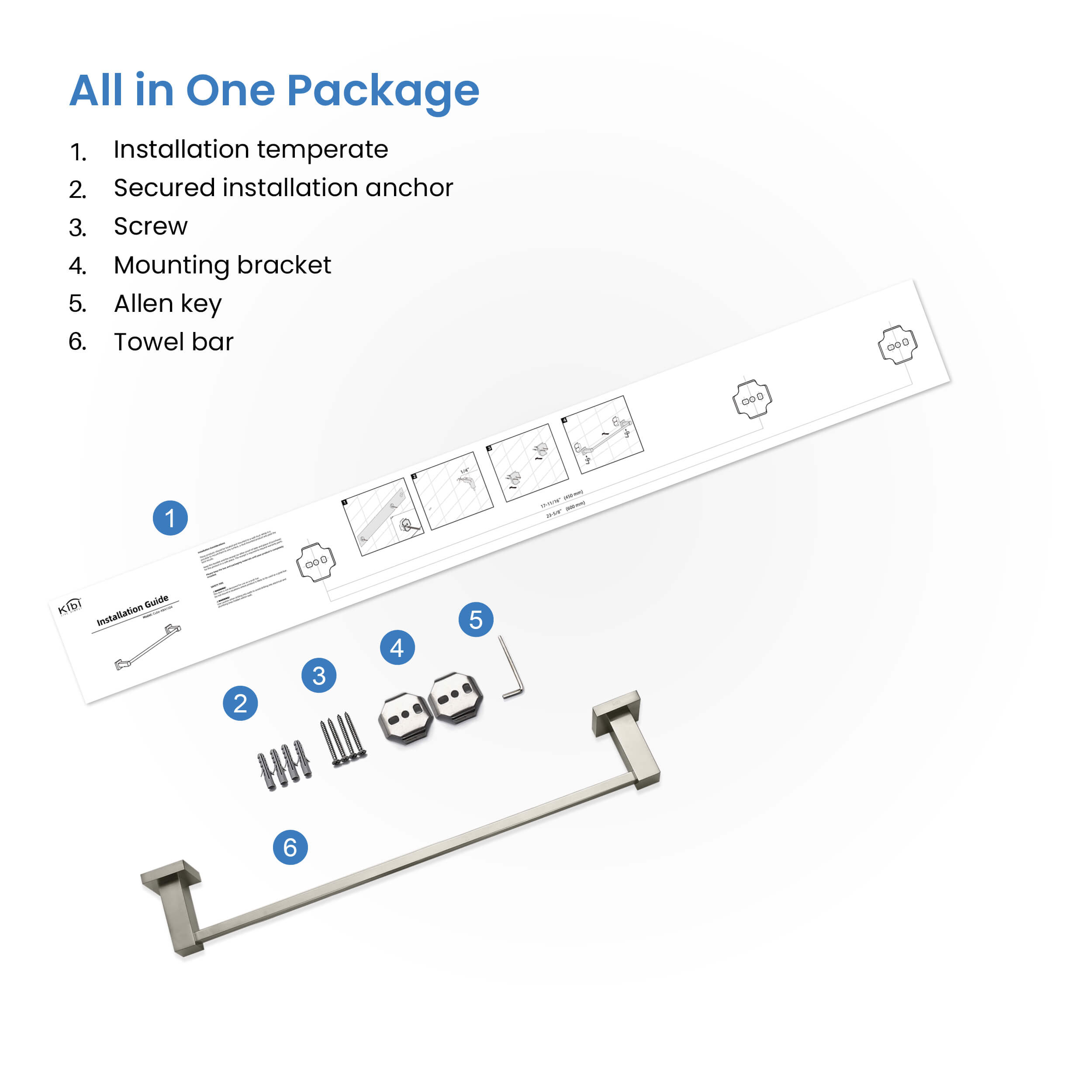 Cube Bathroom 18" Towel Bar  KBA1507