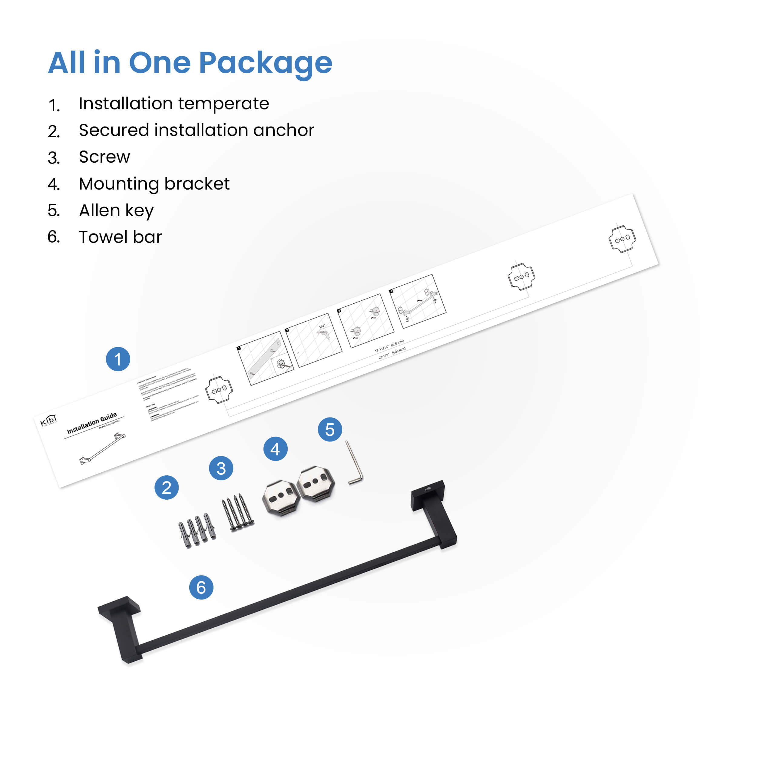 Cube Bathroom 18" Towel Bar  KBA1507