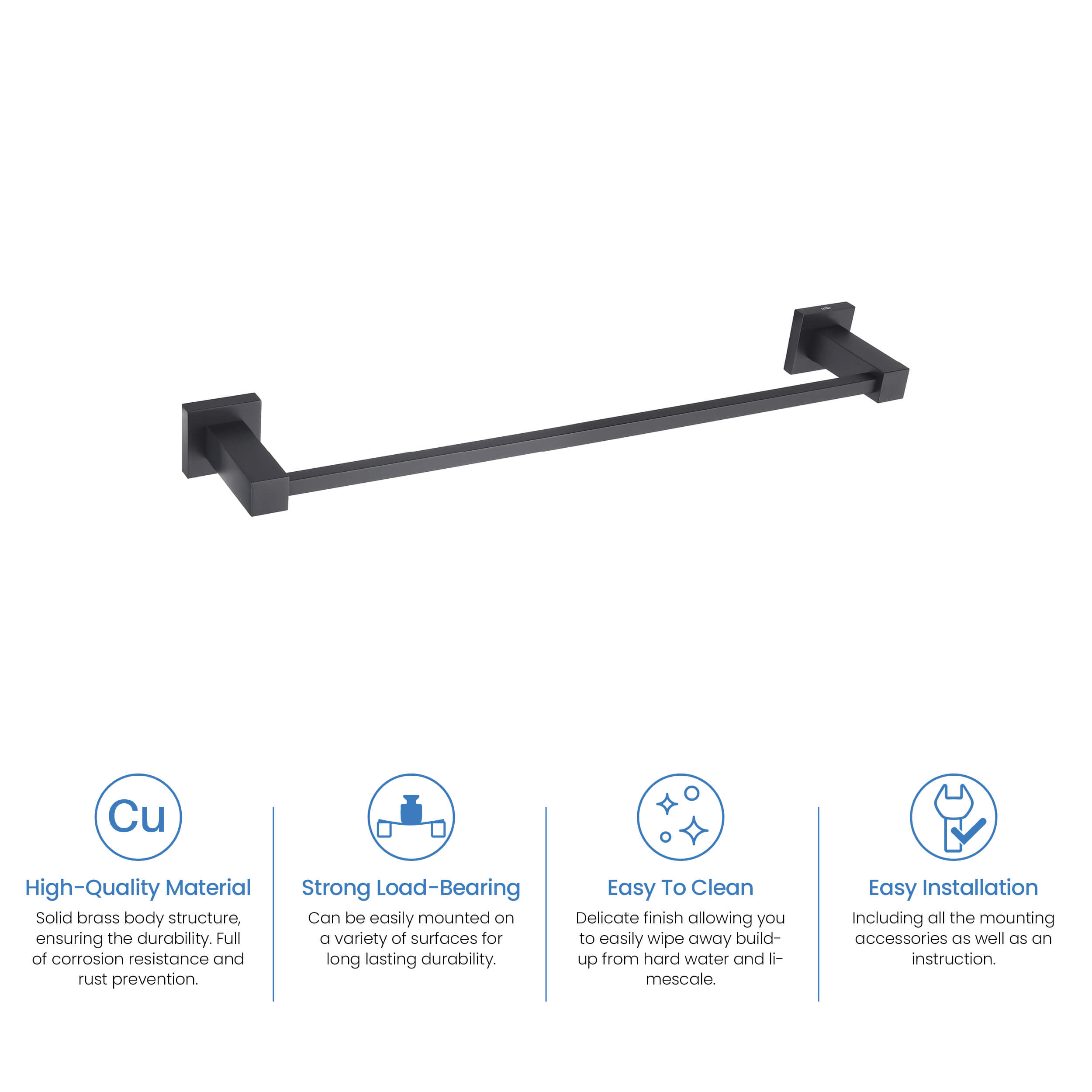 Cube Bathroom 18" Towel Bar  KBA1507